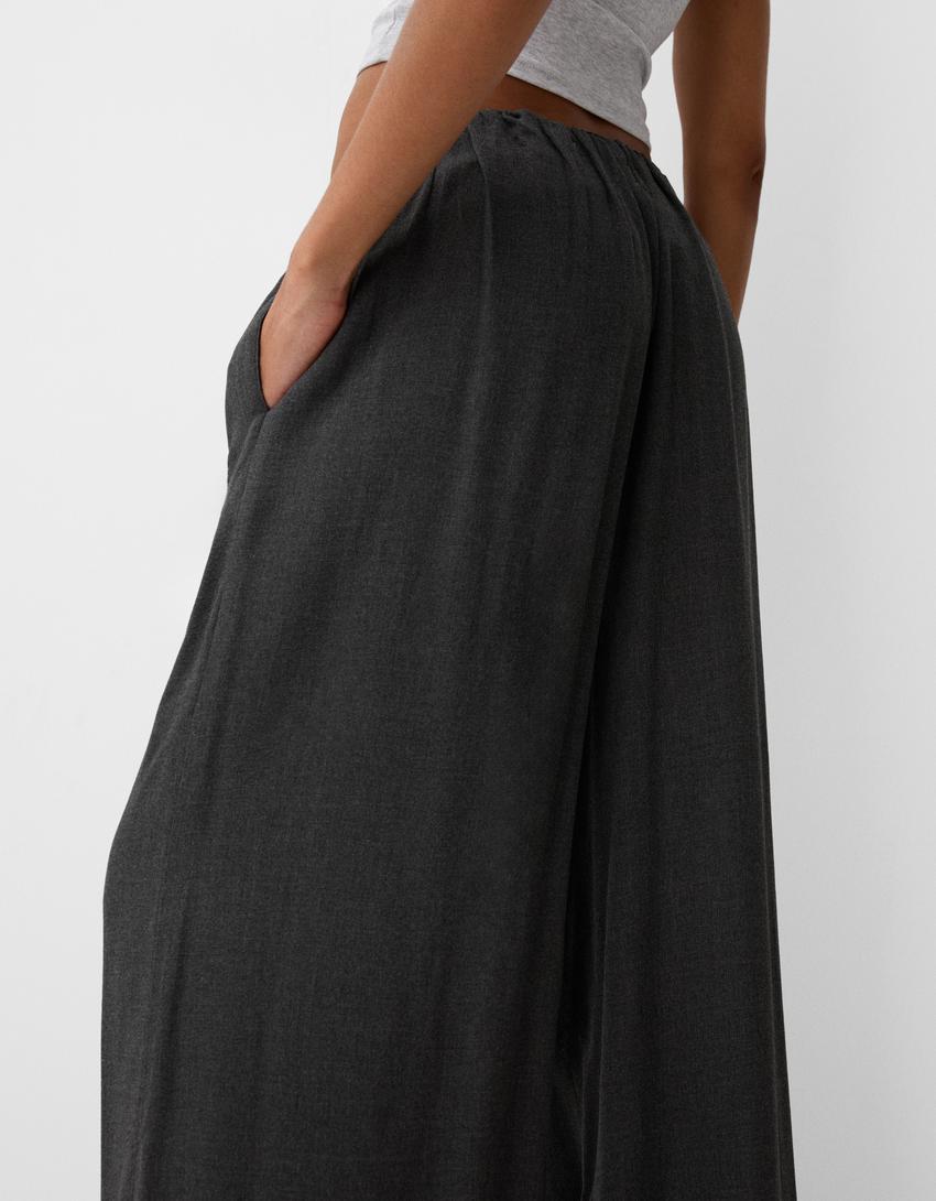 Wide-leg trousers-Dark grey-5
