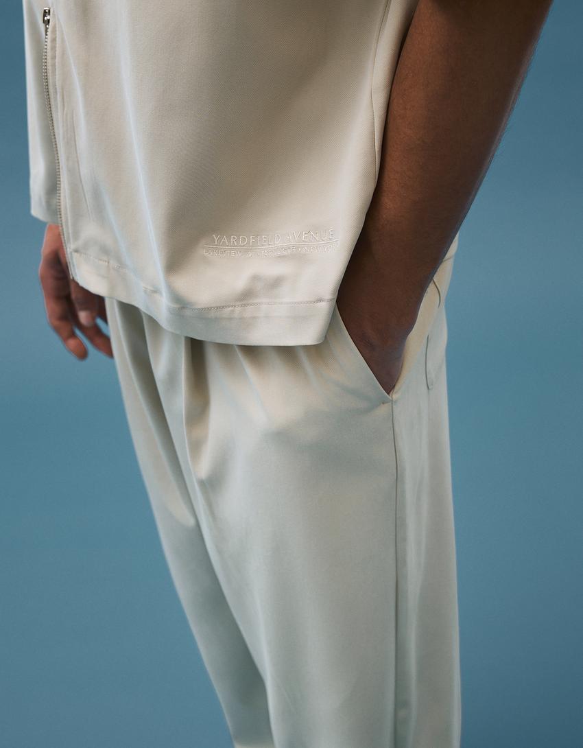 Super baggy fluid trousers with darts-Stone