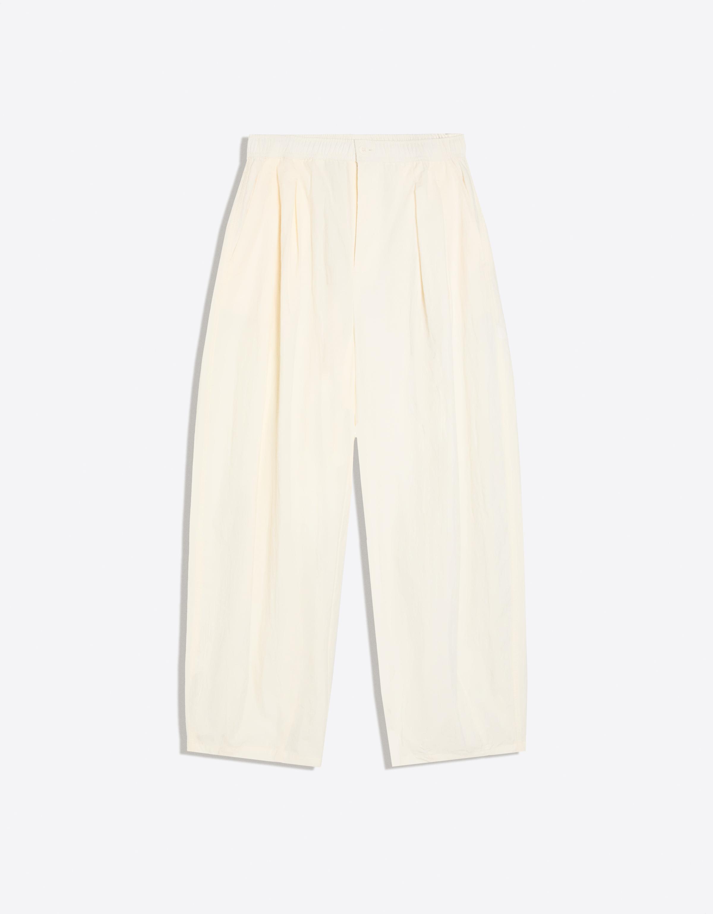 Technical cropped volume trousers — Cream