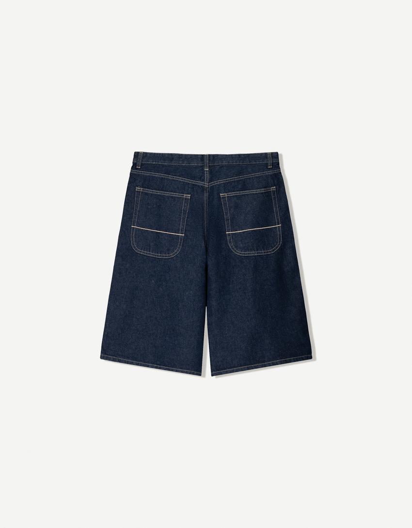 Calções bermuda denim Skater