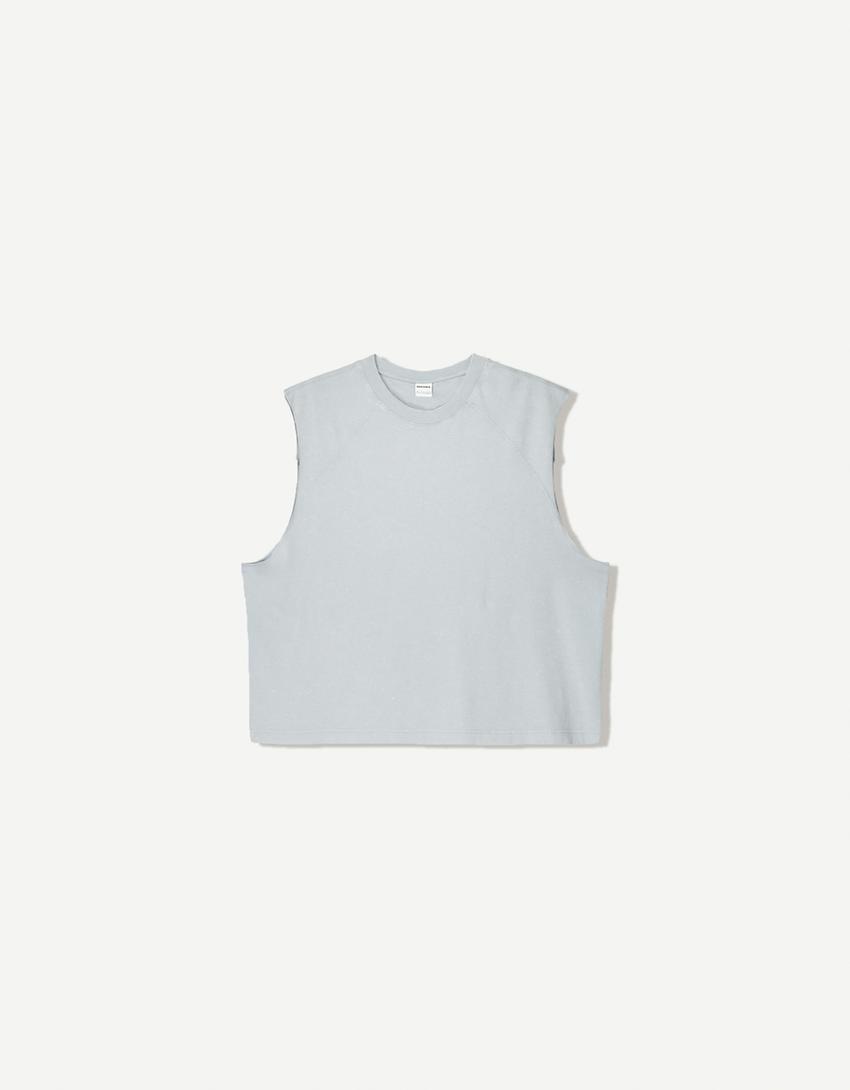 Sleeveless top-Grey-5