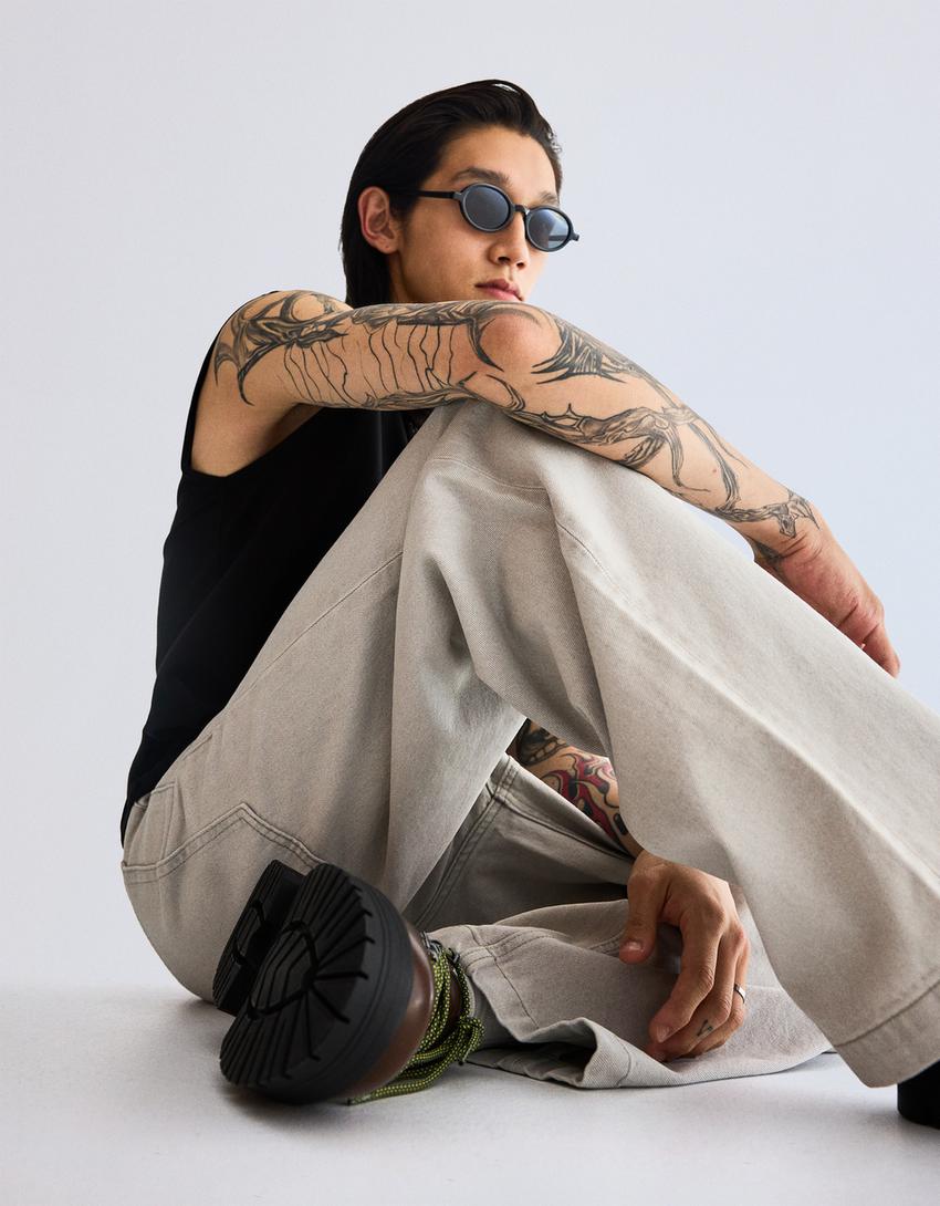 Super Baggy Jeans-Grau-1