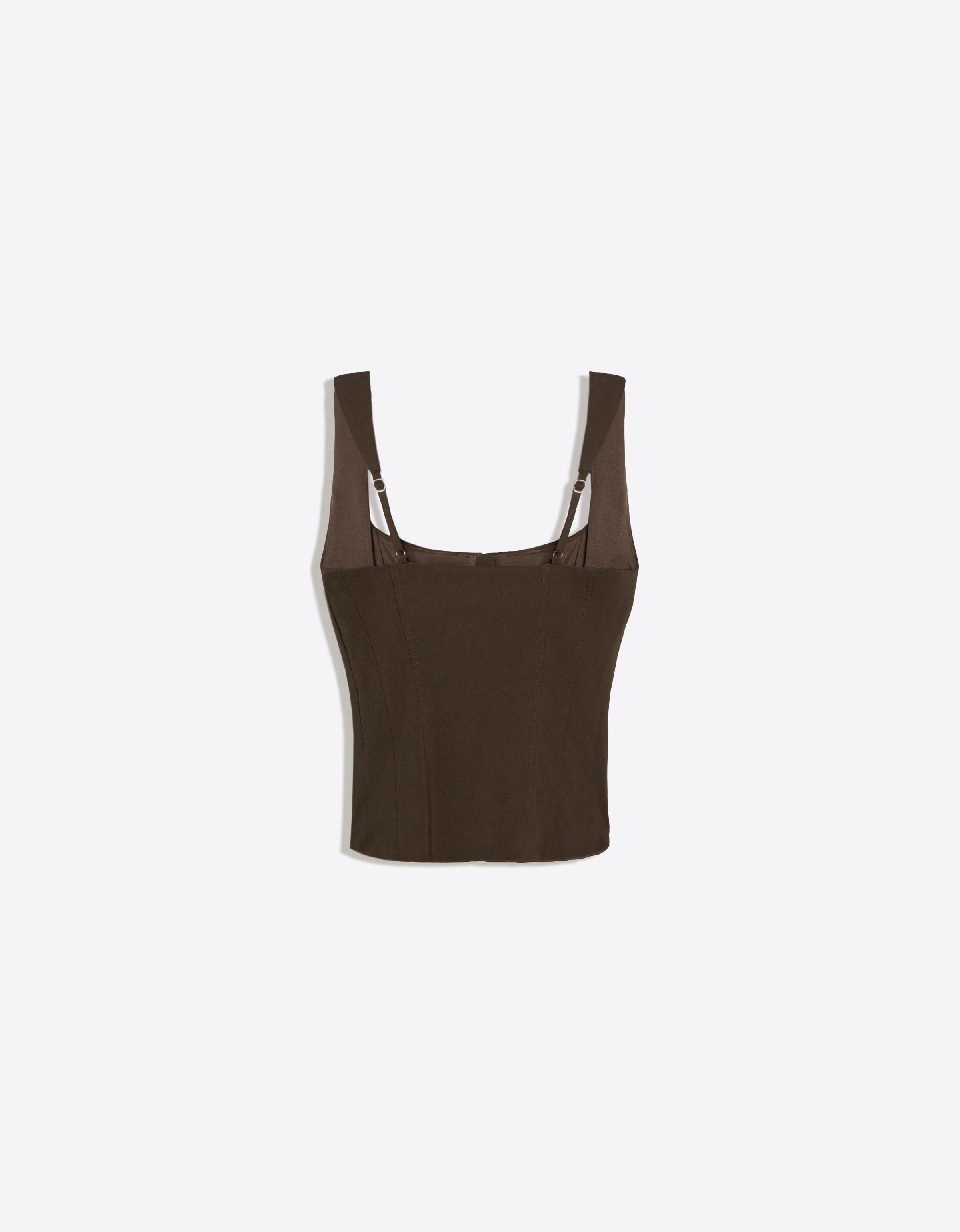 Bengaline corset top — Brown