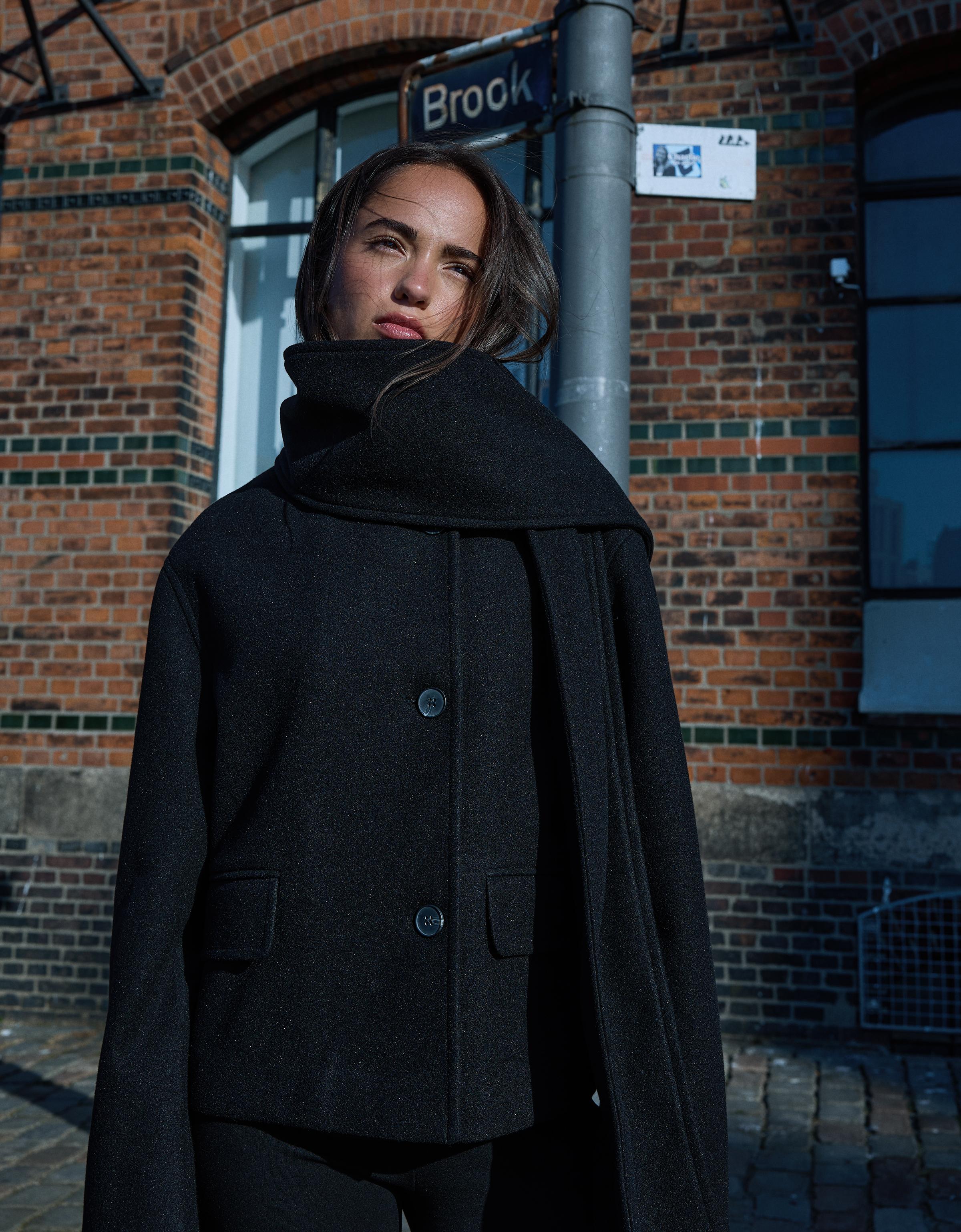 Soft jacket with scarf - Women | Bershka