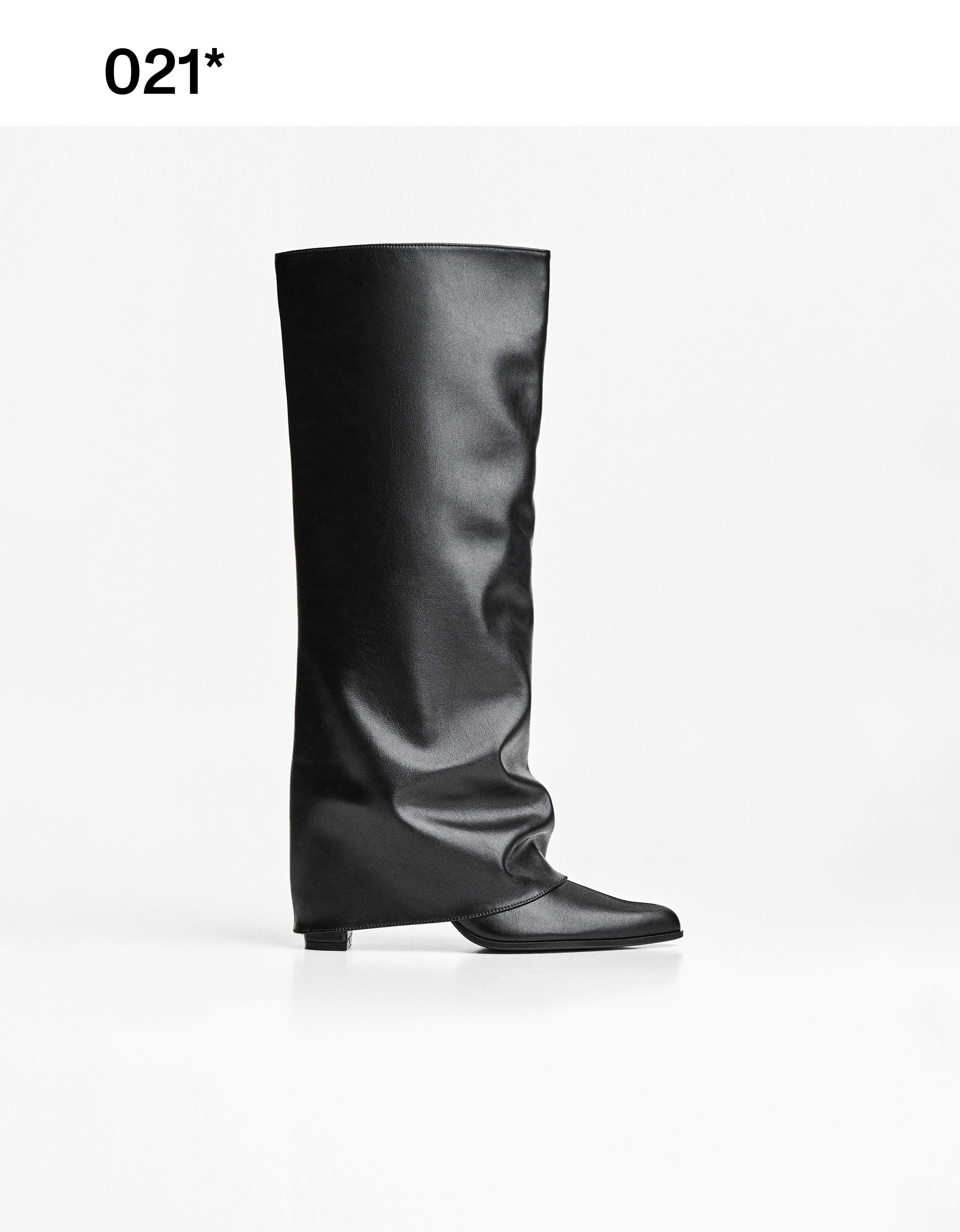 TROUSER HEEL BOOTS — BLACK