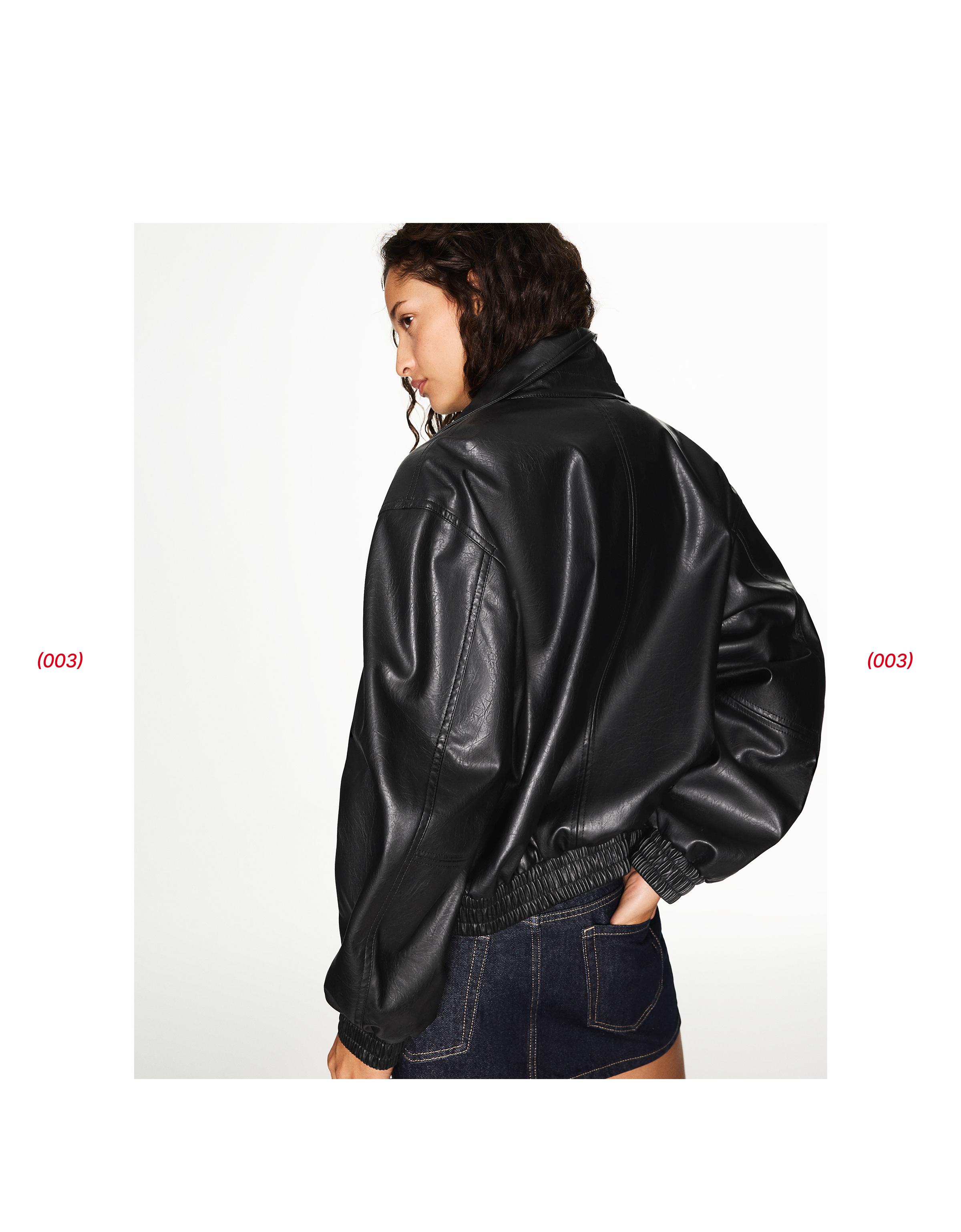 Leather effect jacket — Black
