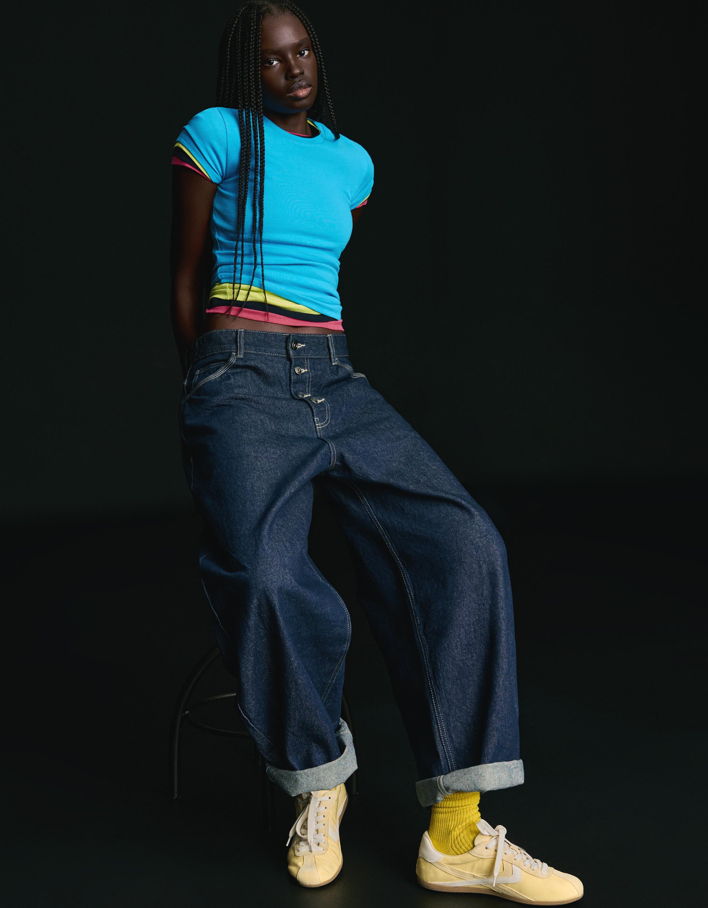 Short sleeve round neck T-shirt — Blue