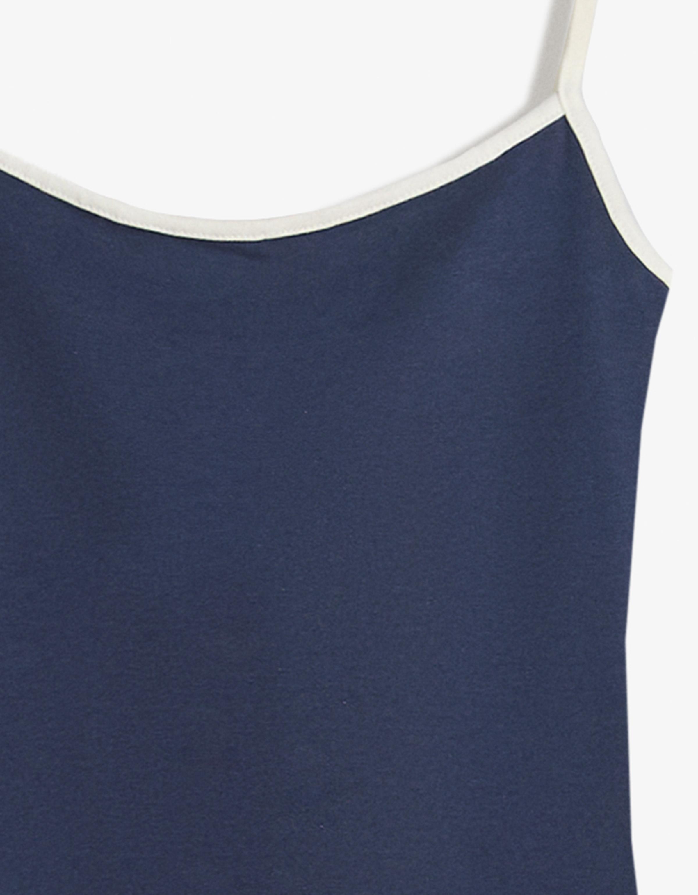 Contrast strappy top — Navy