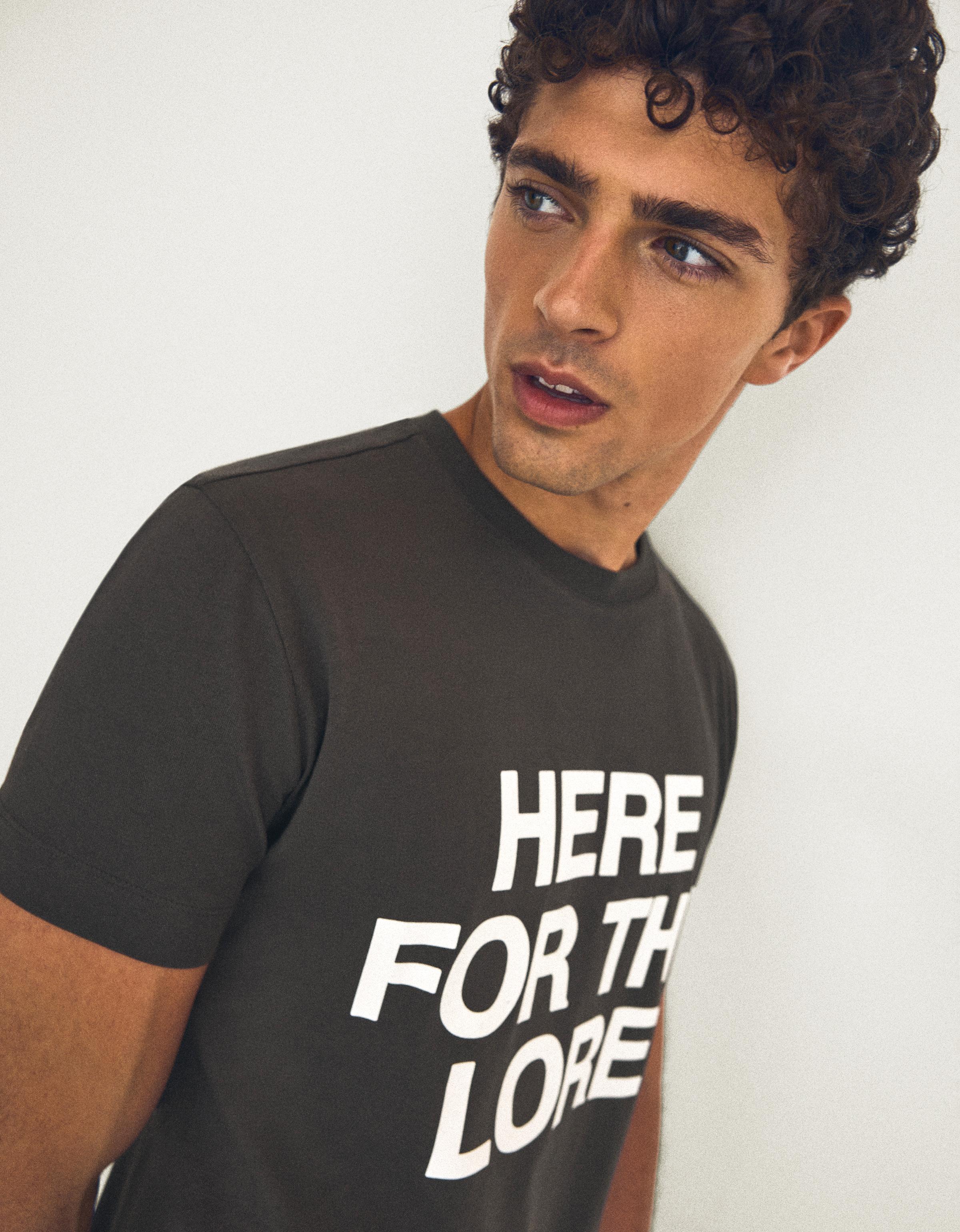 Small fit print T-shirt — Grey