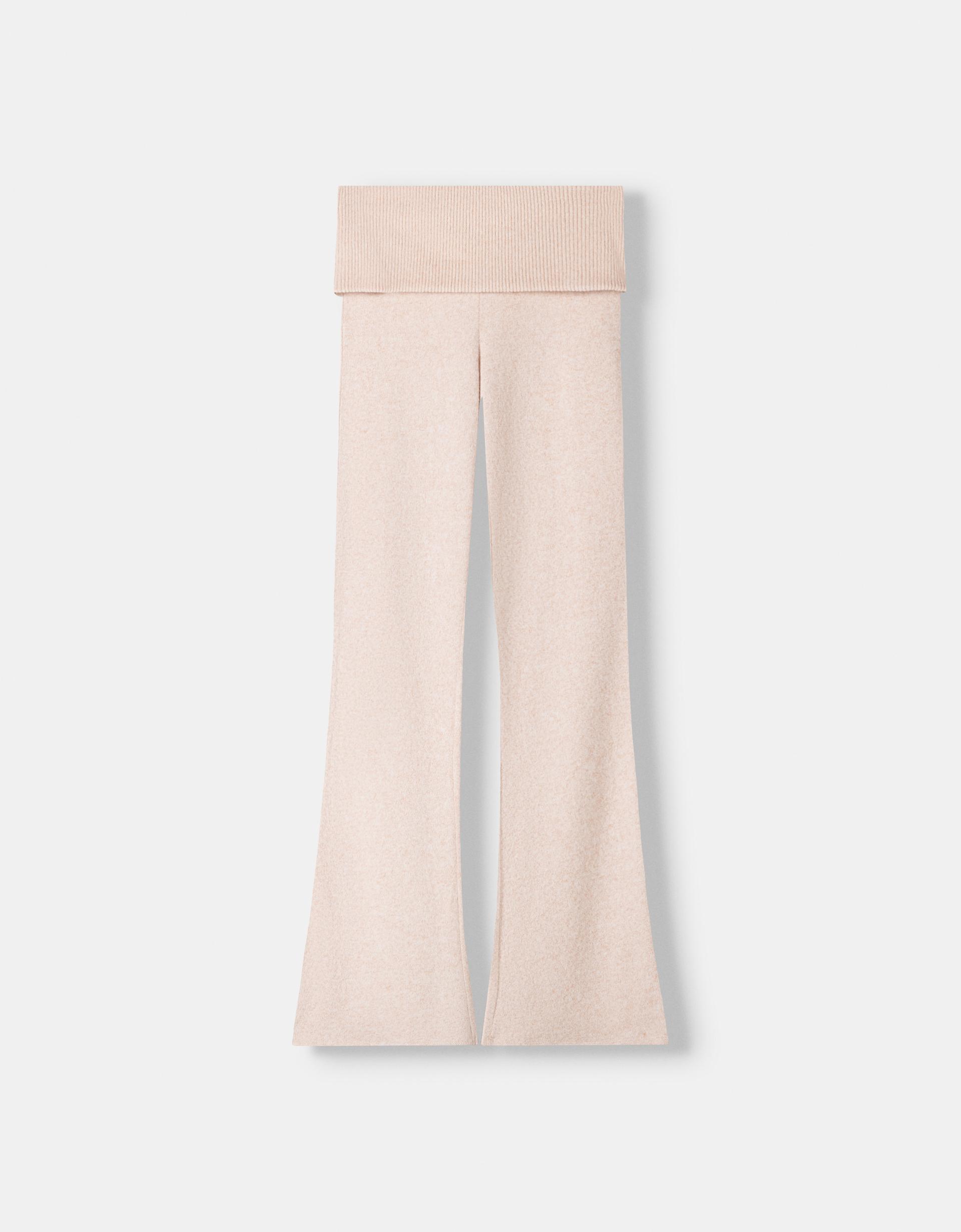 Flared trousers with fold-over waist Trousers BSK Teen Bershka