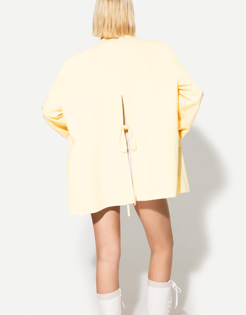 Blazer mit Bändern auf dem Rücken-Gelb-1