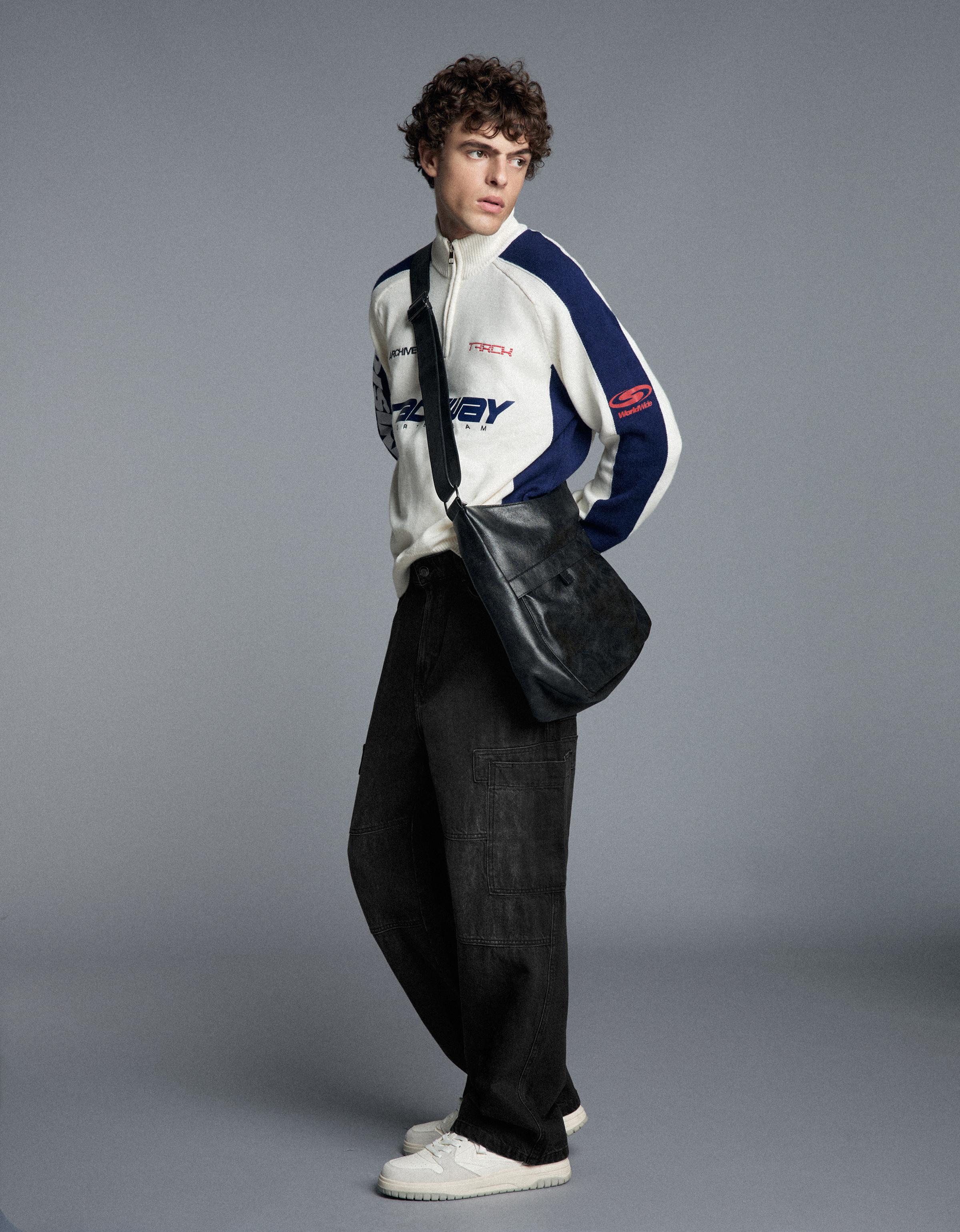 Baggy cargo jeans — Black