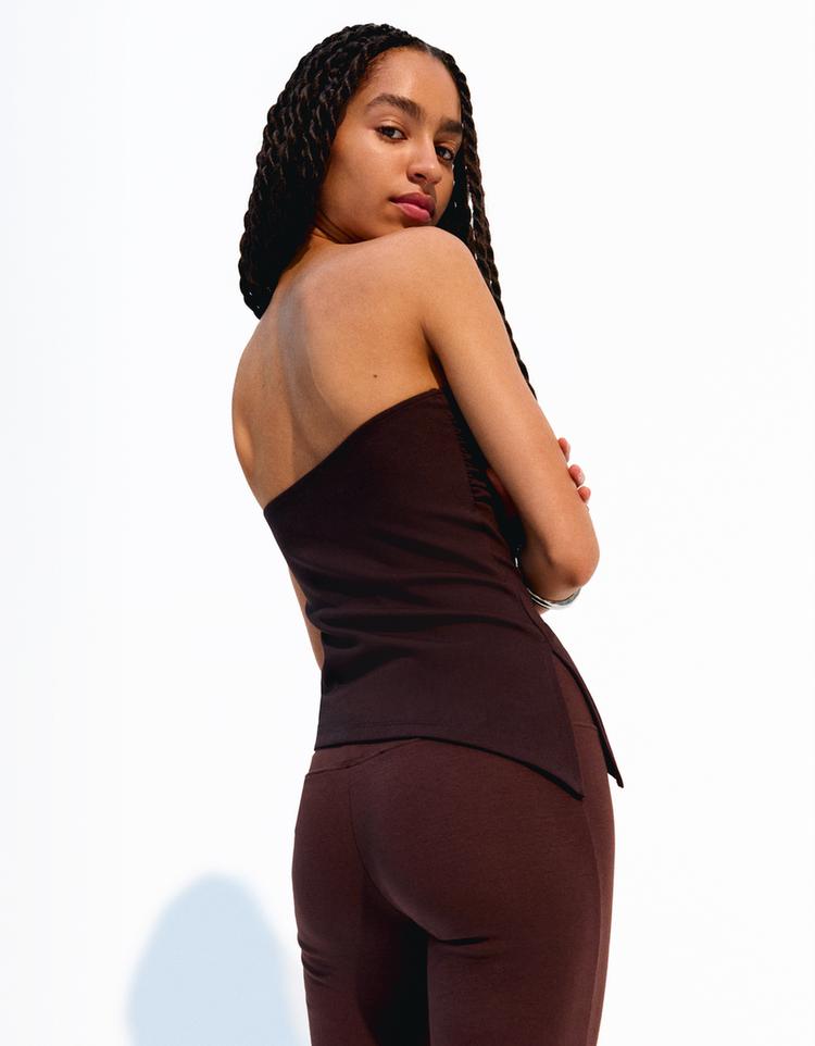 Büzgülü bandeau top