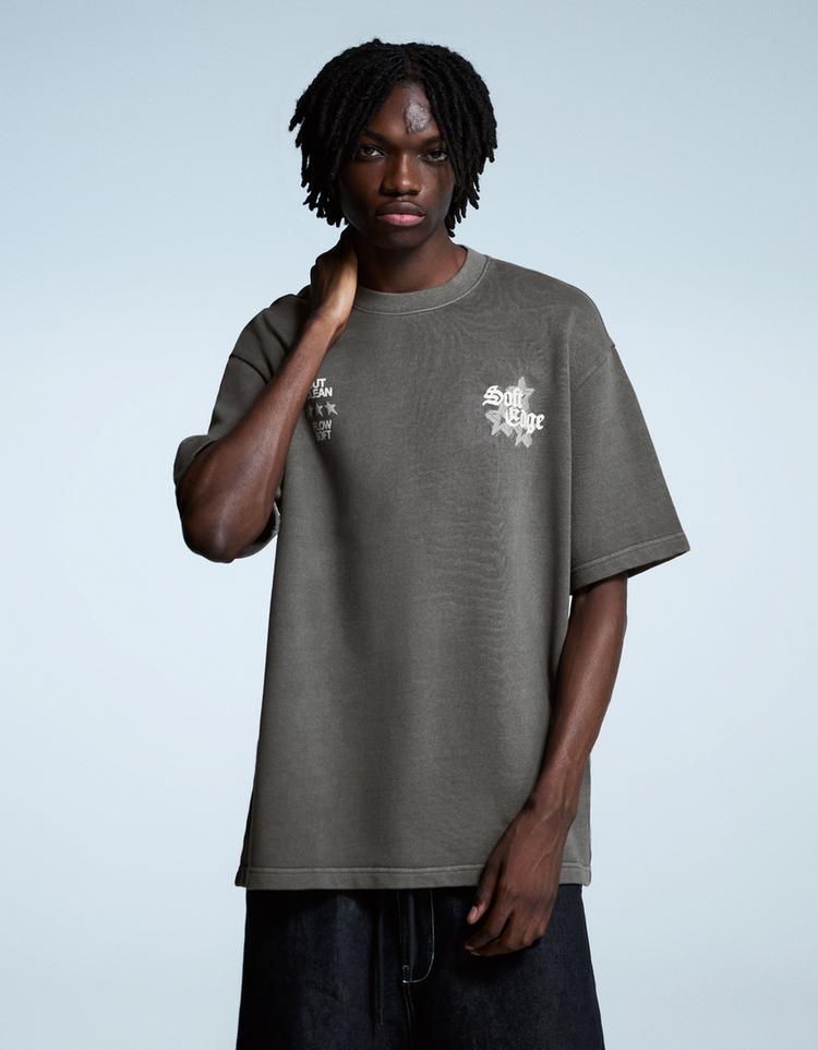 Camiseta manga corta felpa print