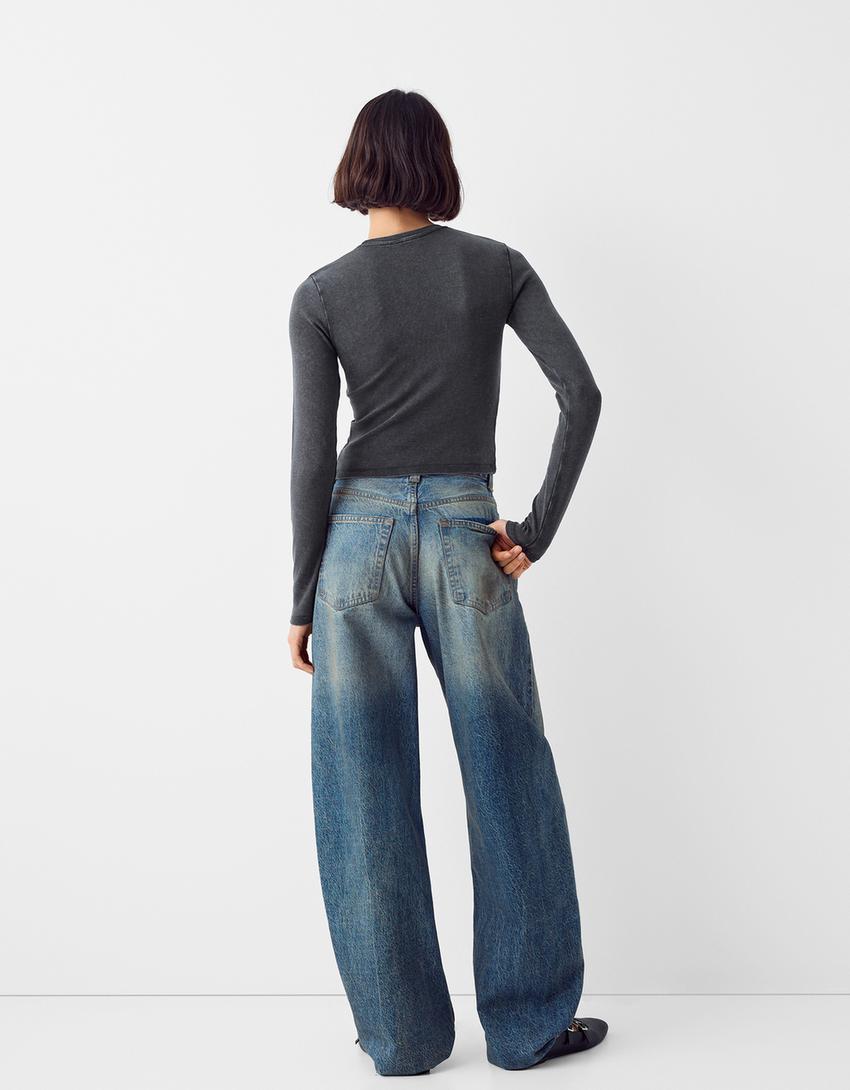 Long sleeve t-shirt-Grey-1