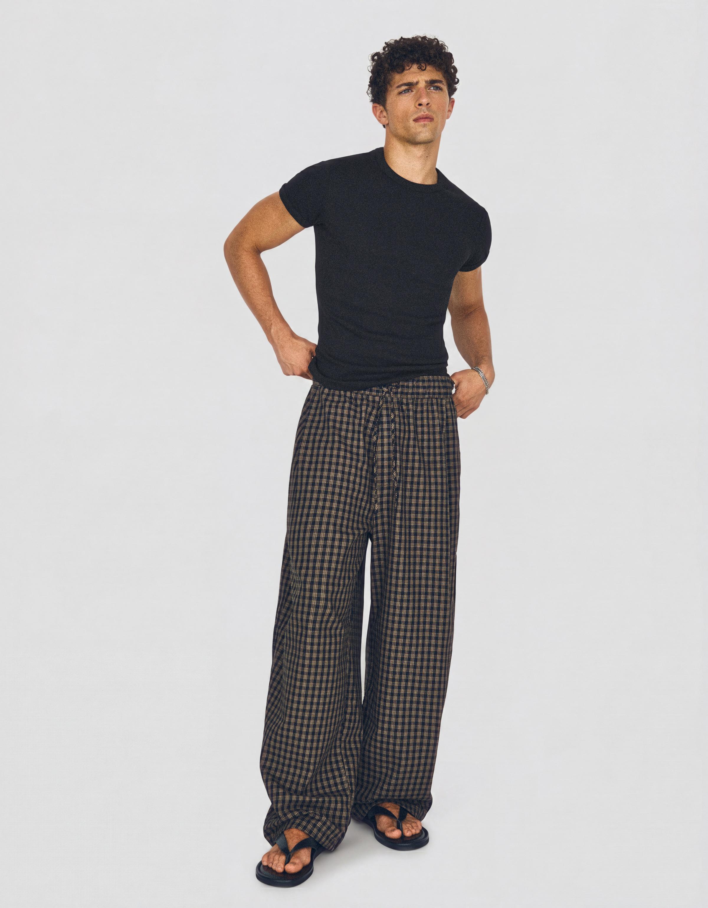 Slim fit ribbed T-shirt — Black