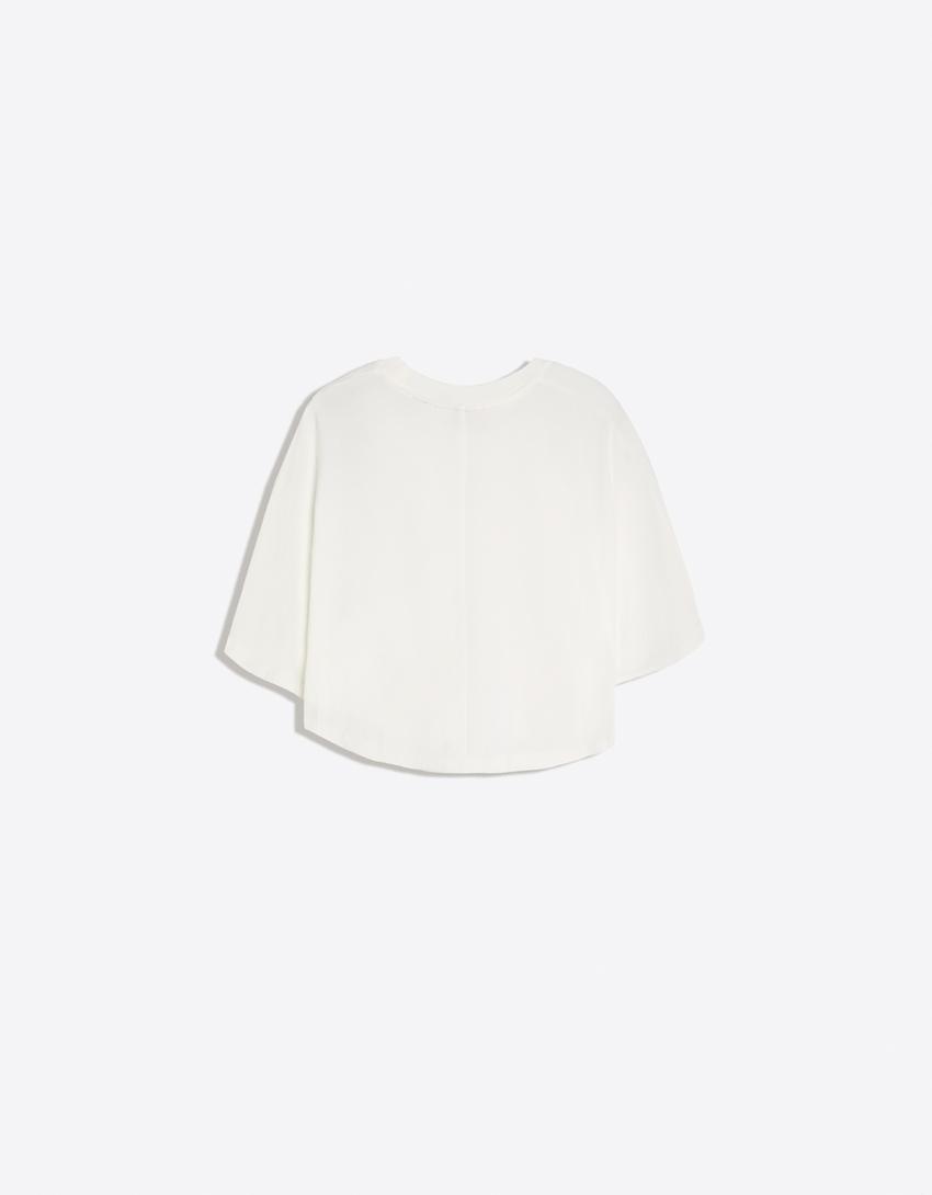 Oversize layered effect T-shirt-White