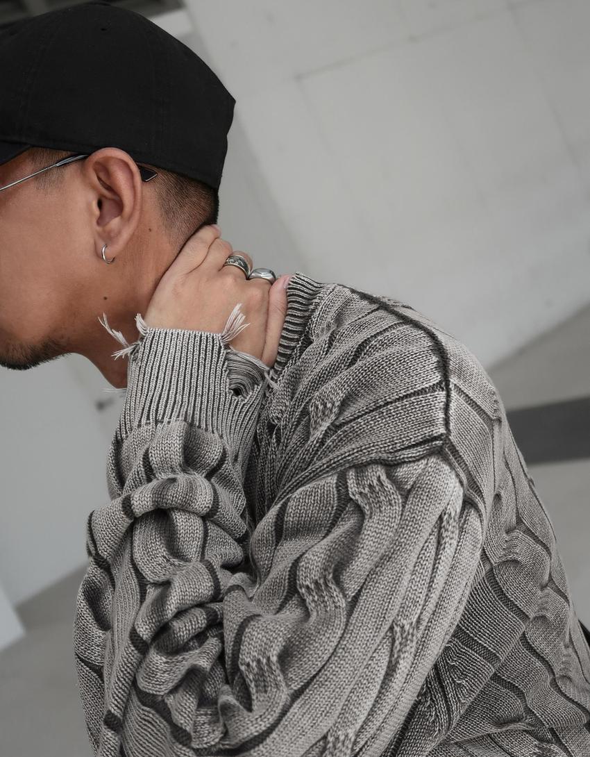 Jersey trenzado-Gris