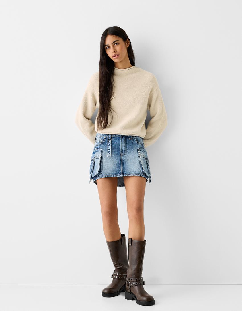 سويتر ناعم برقبة عالية-رملي-3