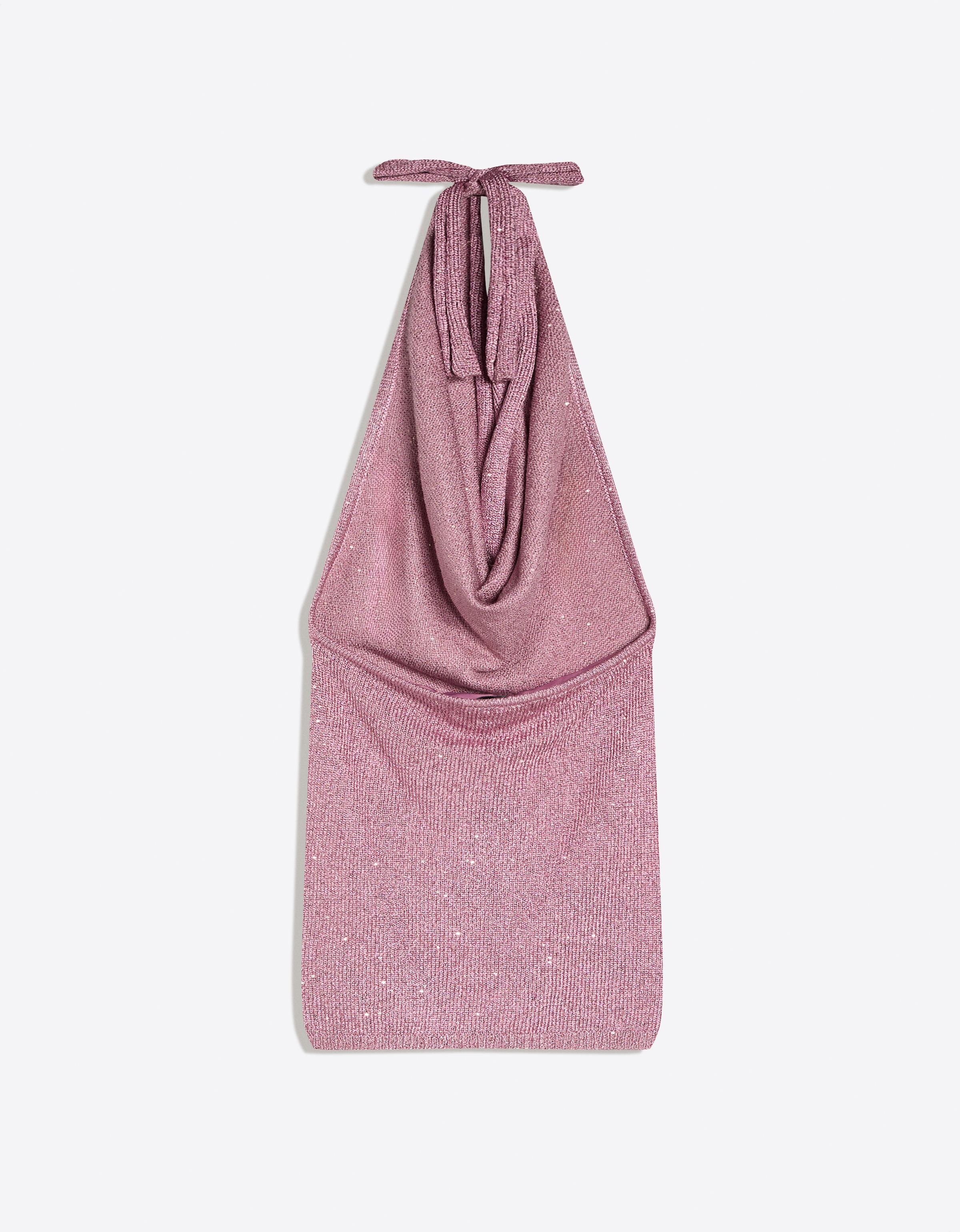 Halter sequin mini dress — Pink