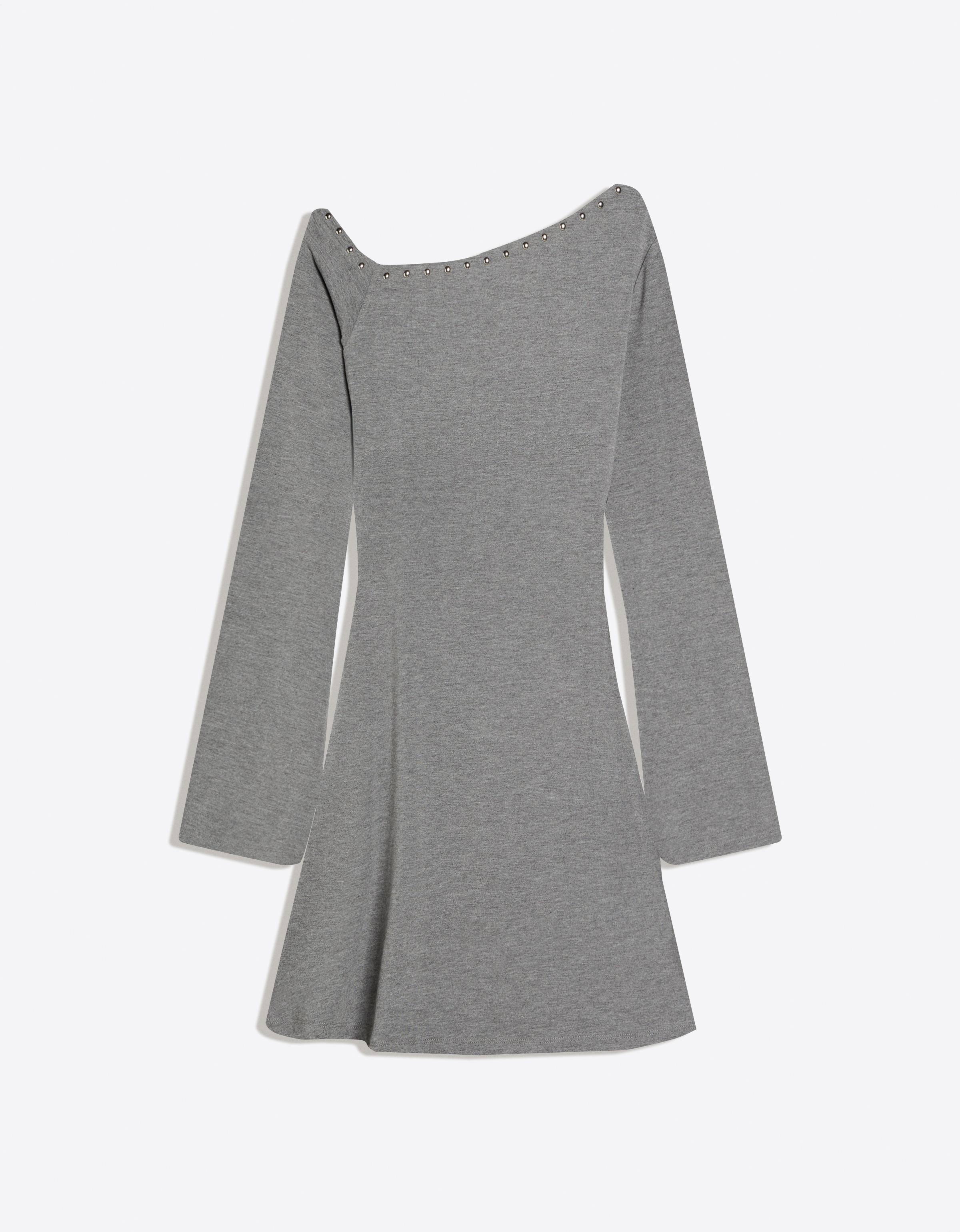 Asimetrik zımba detaylı mini elbise - Görsel 8