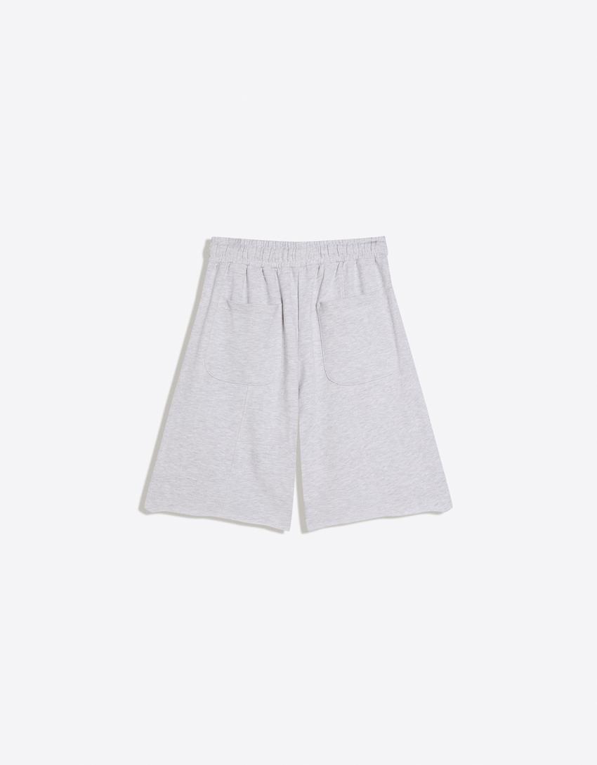 Jogger Bermuda shorts-Grey
