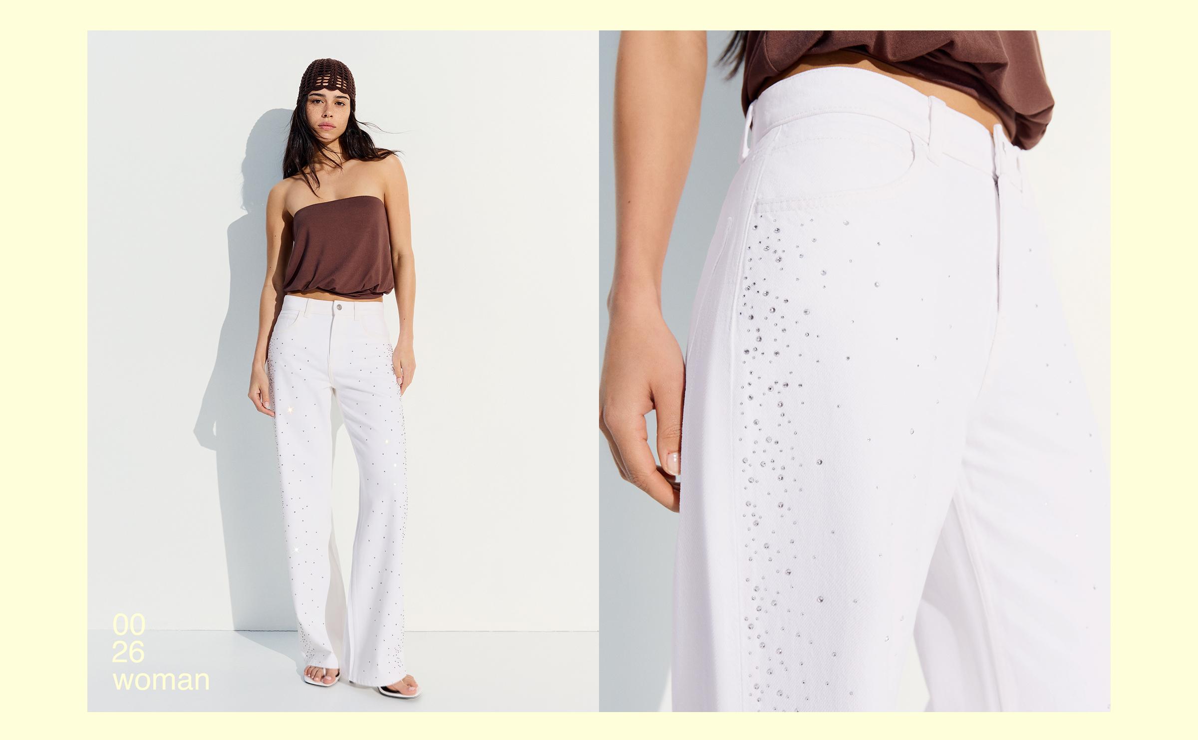 High-waist shimmery straight-leg jeans — Cream