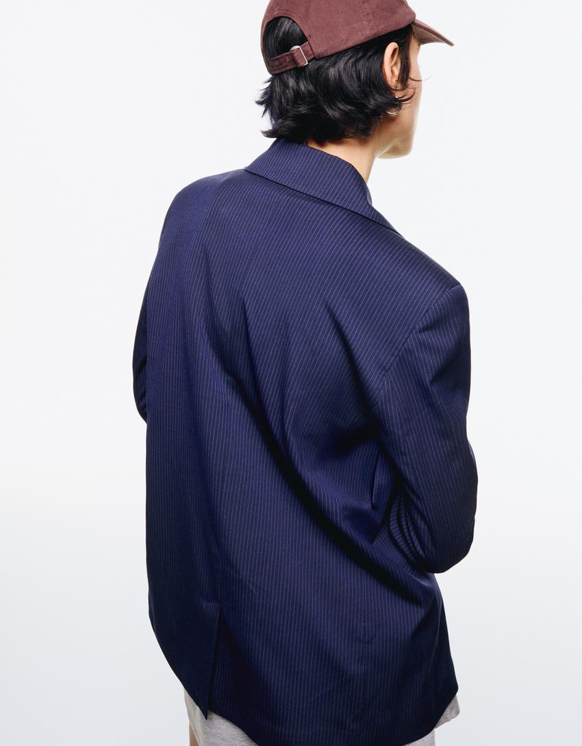 Buttoned blazer-Navy