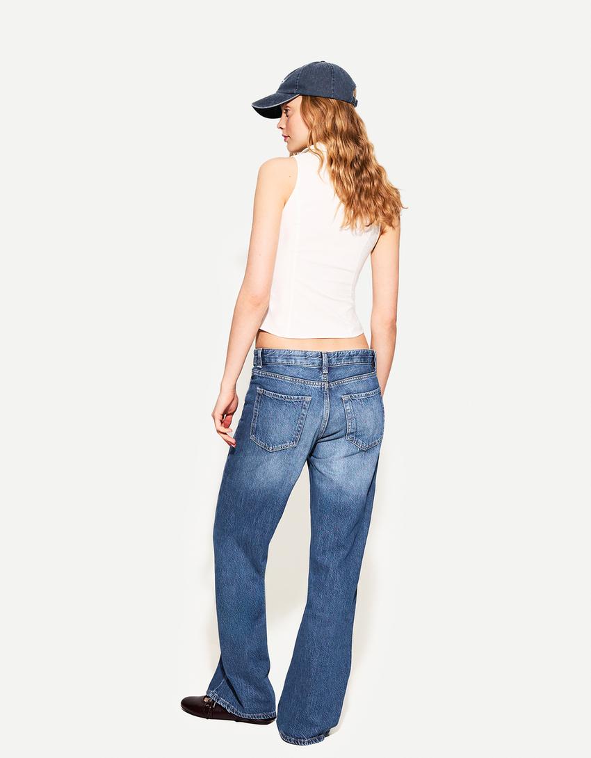 Wide-leg '90s jeans-Blue