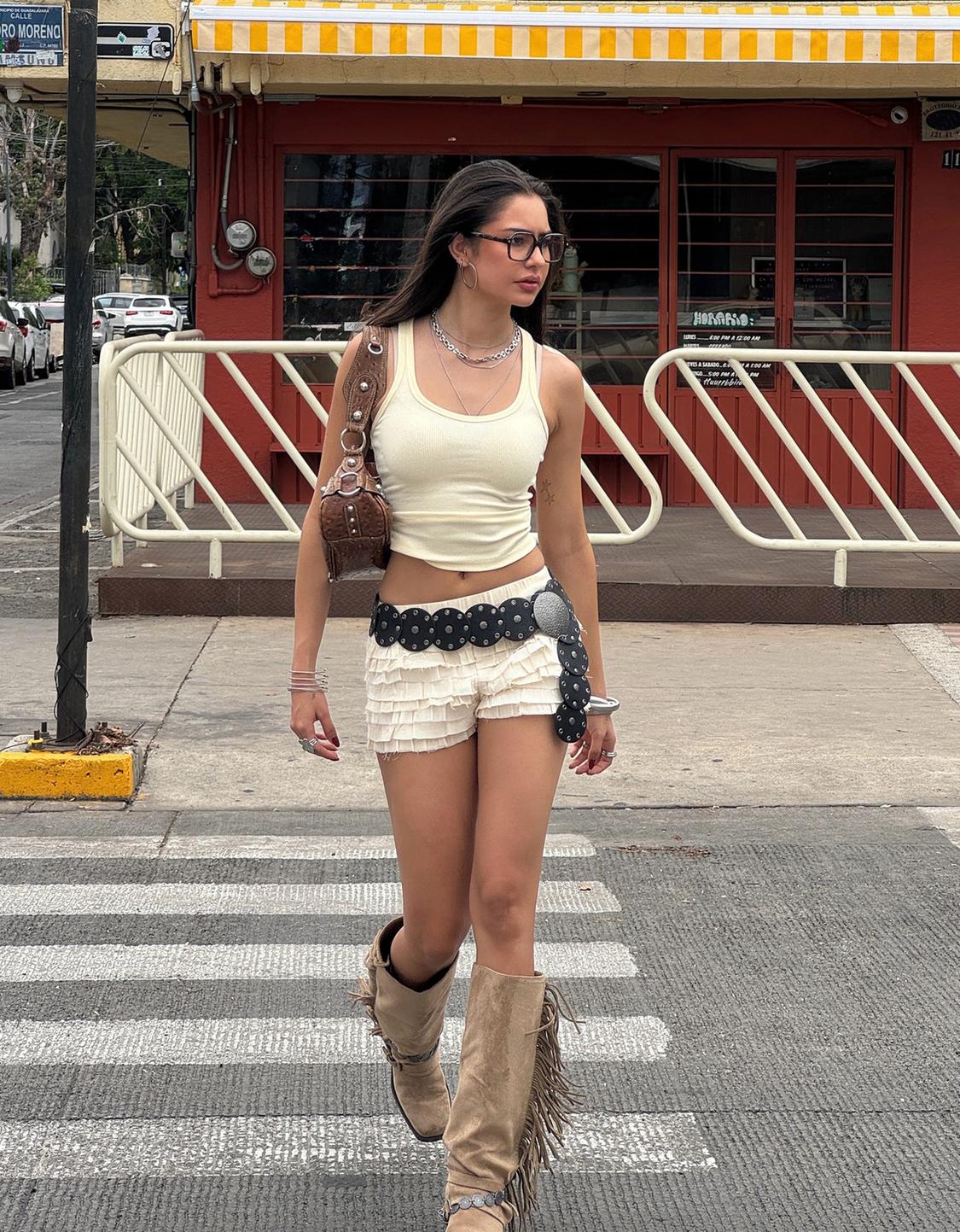 Ruffled rustic shorts