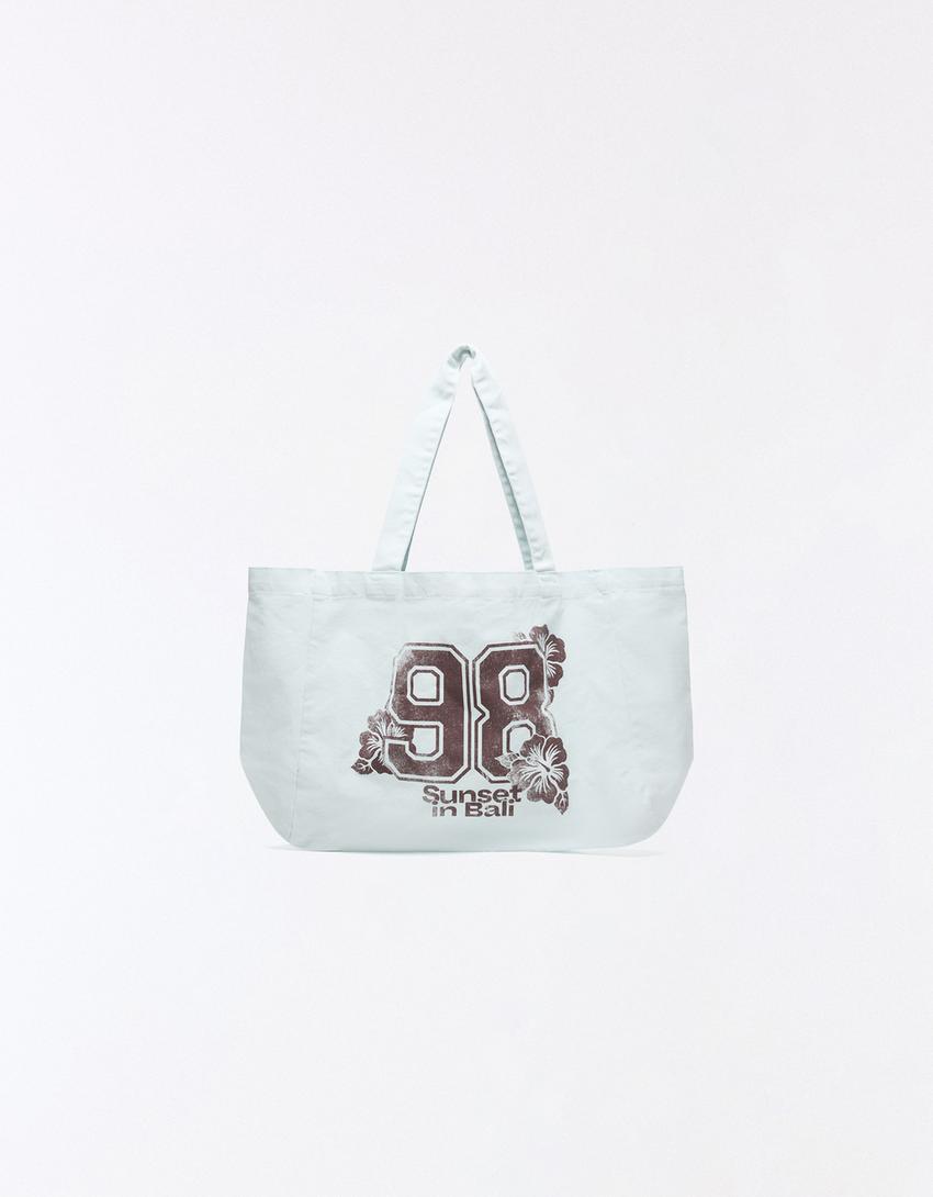 Sac cabas à motif-Bleu