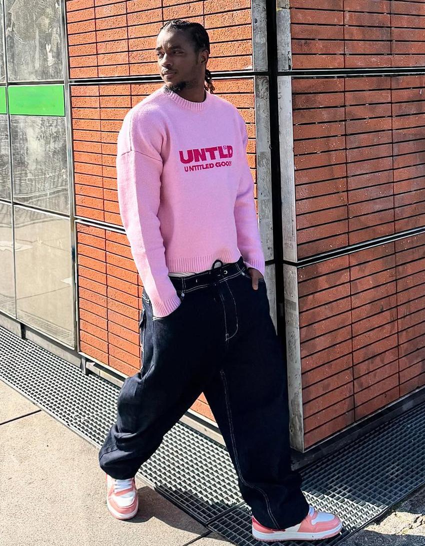 Baggy jogger jeans-Navy