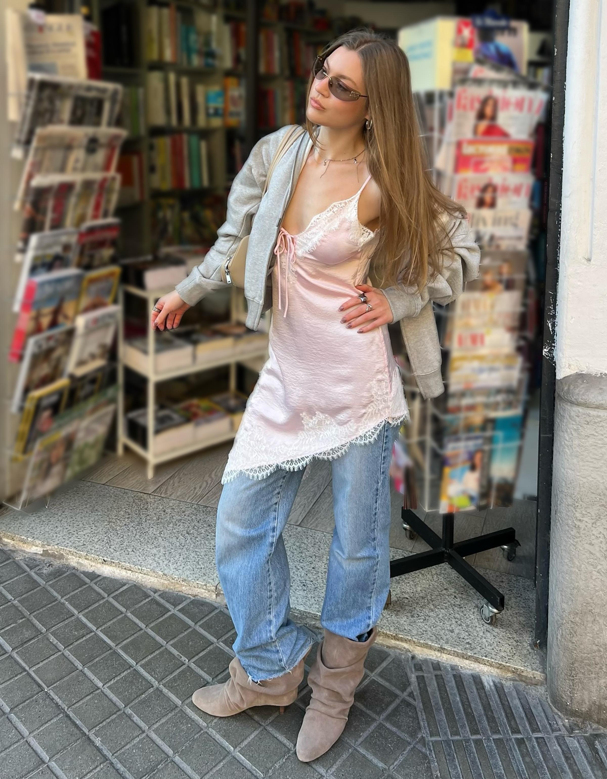 Asimetrik saten mini elbise - Görsel 75