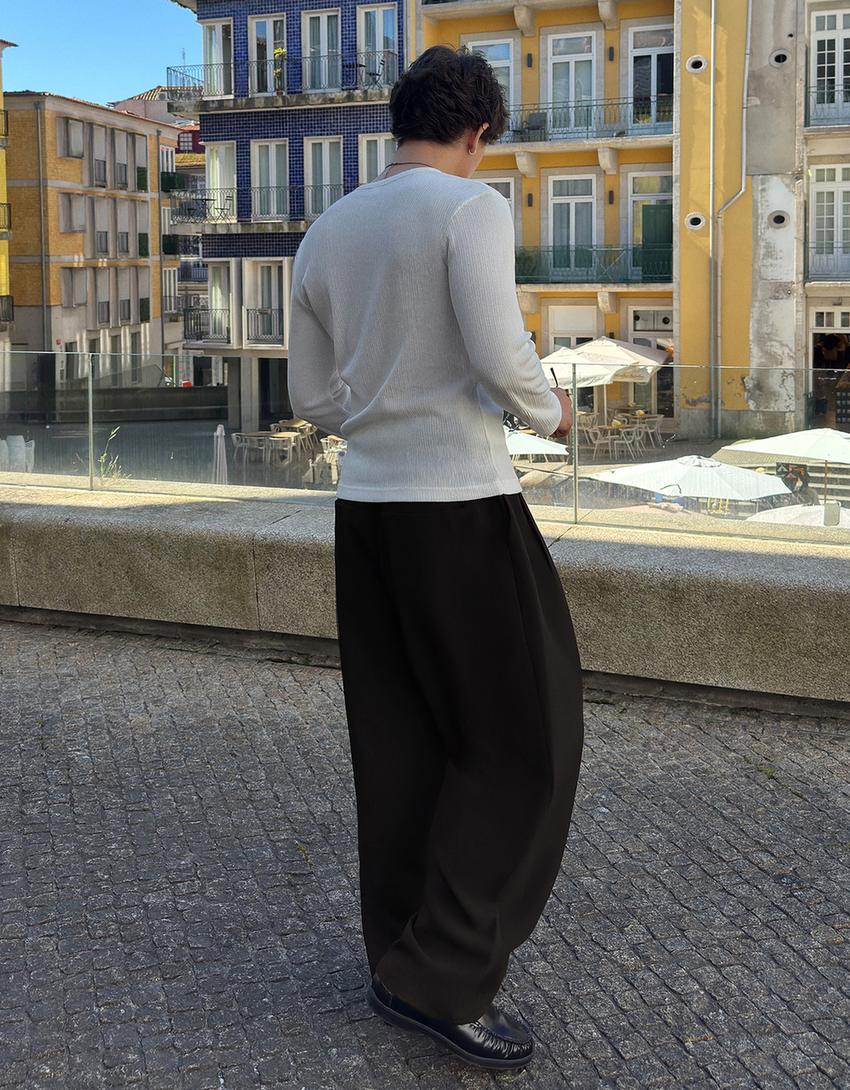 Tailored fit super baggy broek-Zwart