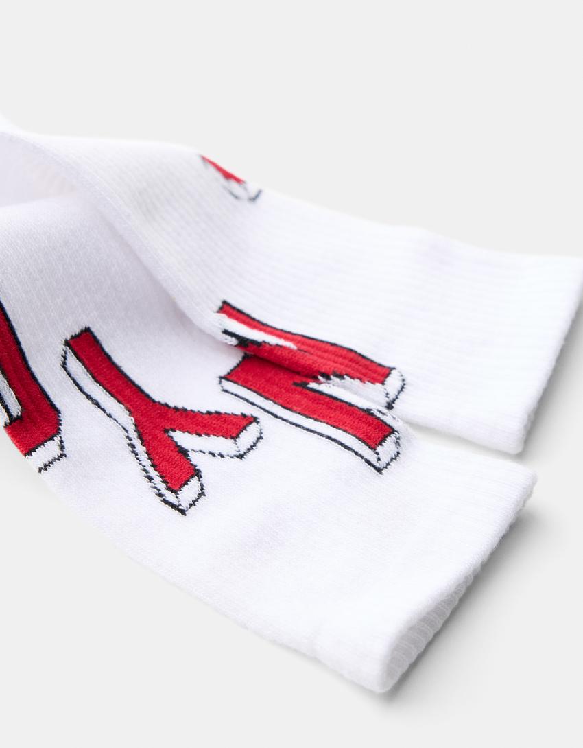 حزمة من 3 أزواج جوارب مطرزة-أبيض-3