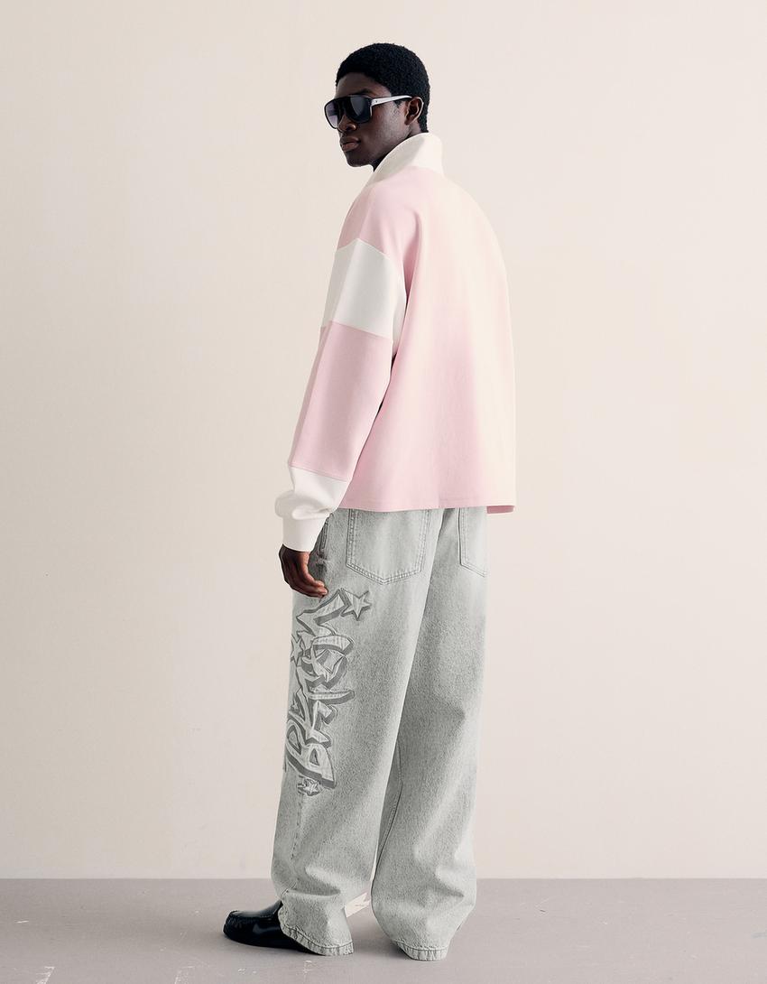 Super baggy patch jeans-Grey