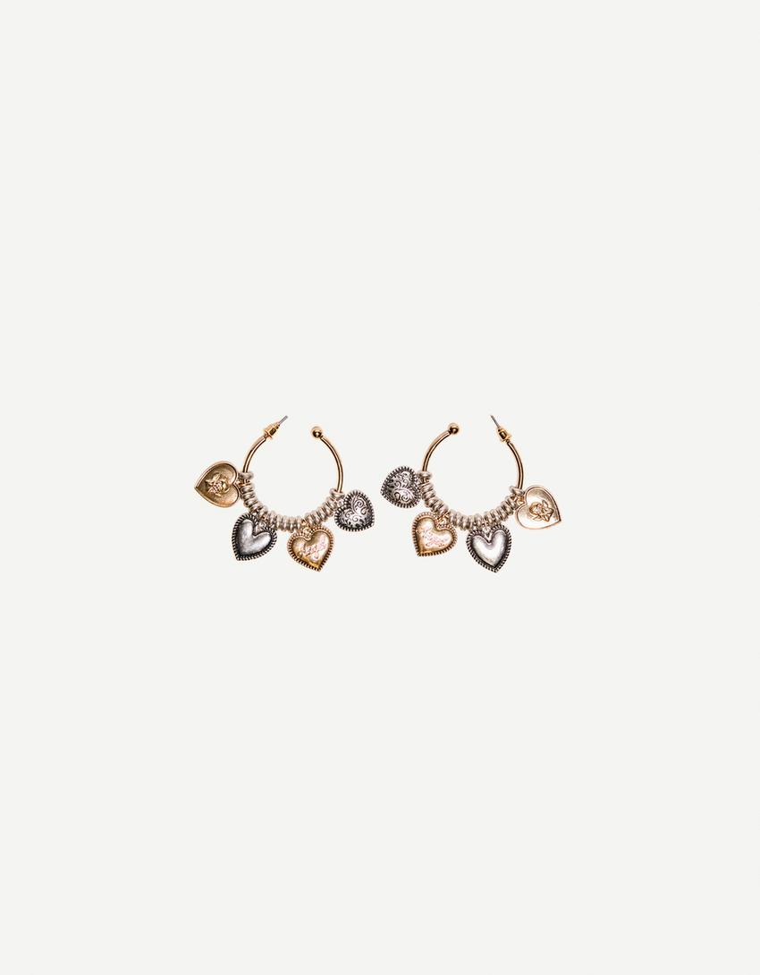 Boho hoop earrings-Silver-1