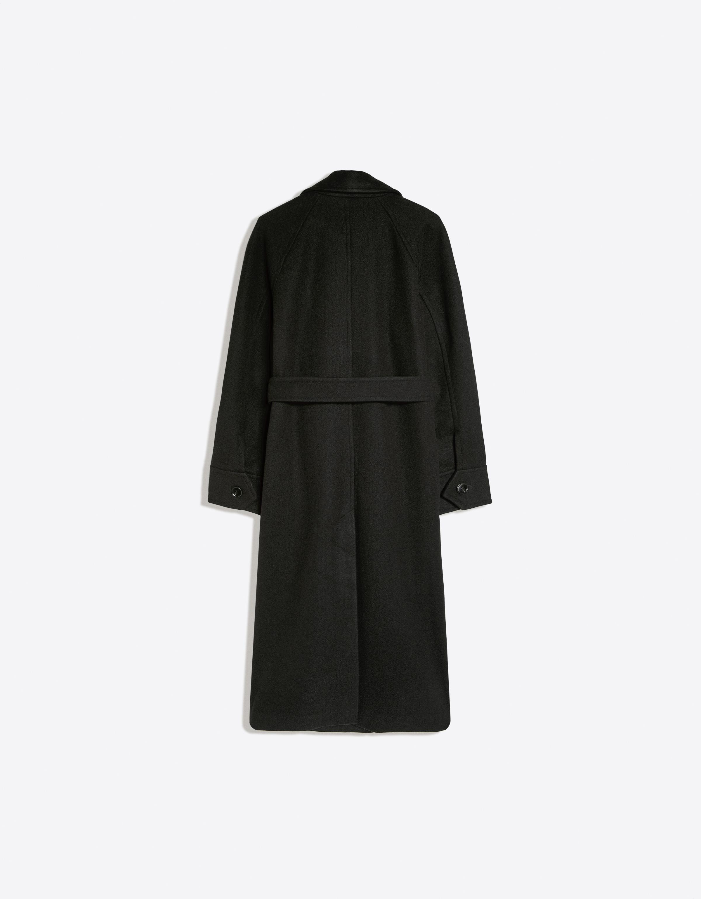 Long soft belted coat — Black
