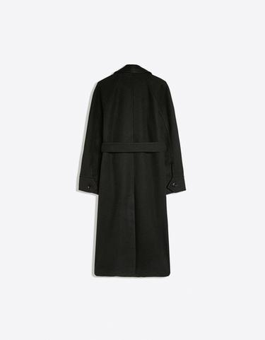Soft-touch long coat with belt — Black 6