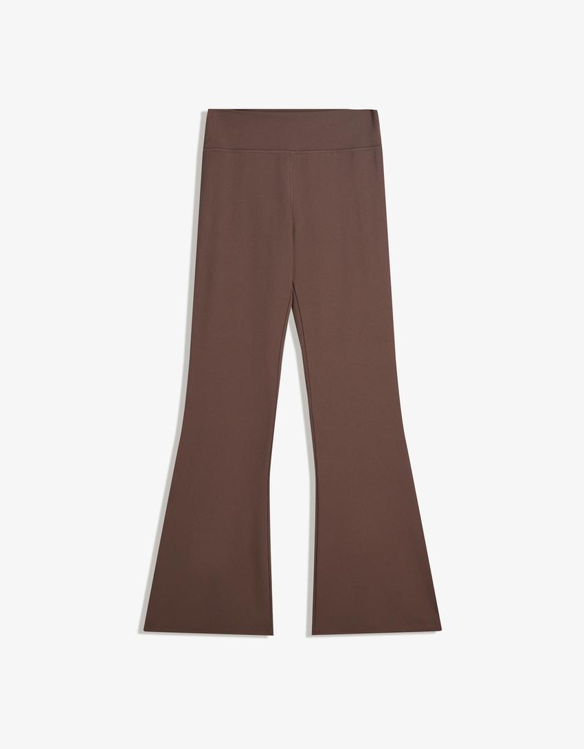 Pantaloni evazați tehnici-Ciocolată