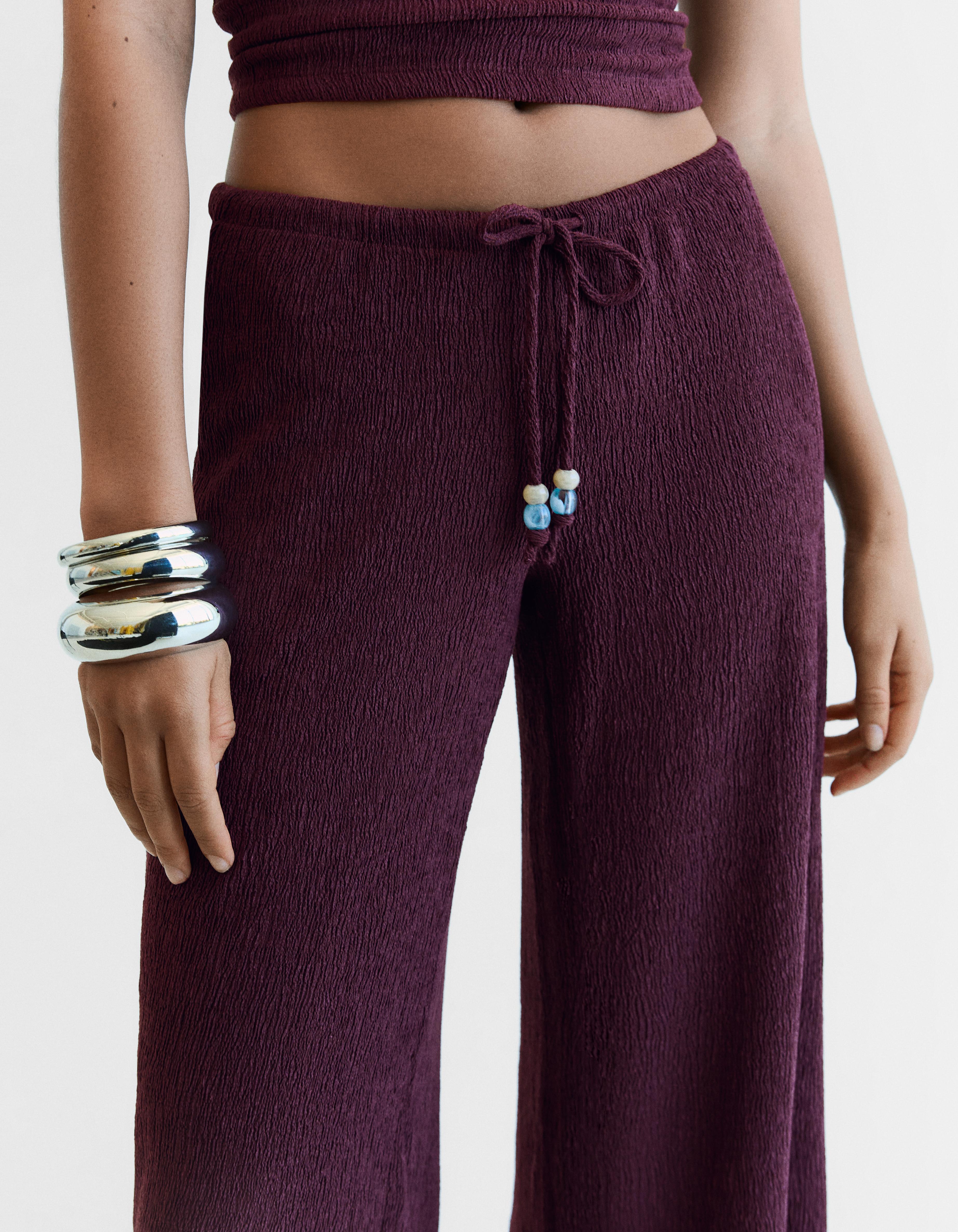 Wide-leg trousers with elasticated waist — Violet
