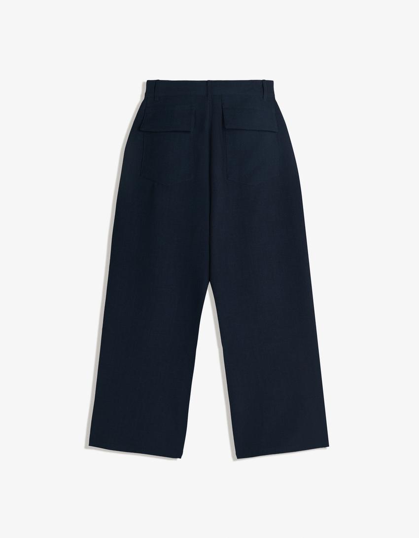 Calças super baggy tailored fit-Marinho