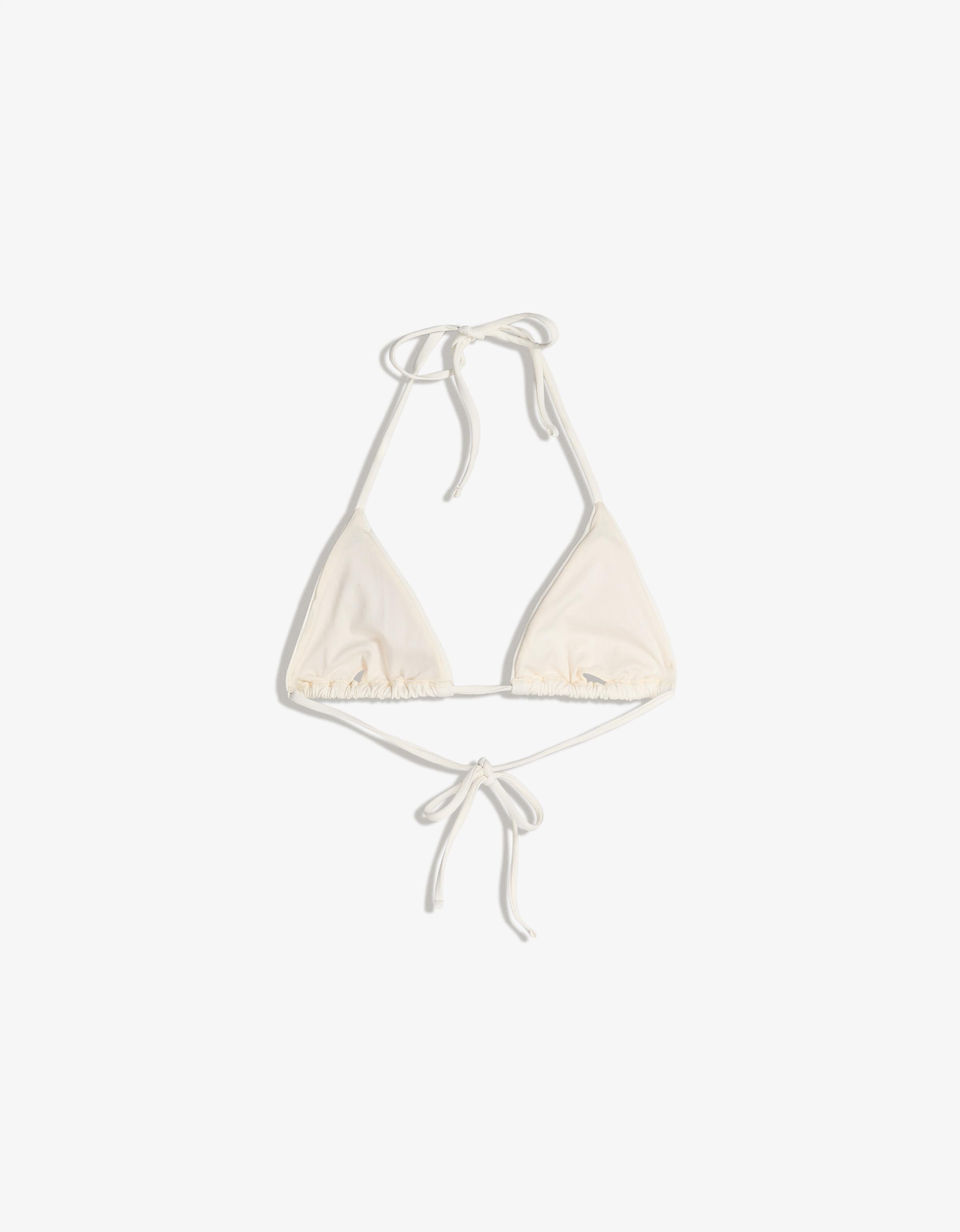 Studded triangle bikini top — Cream
