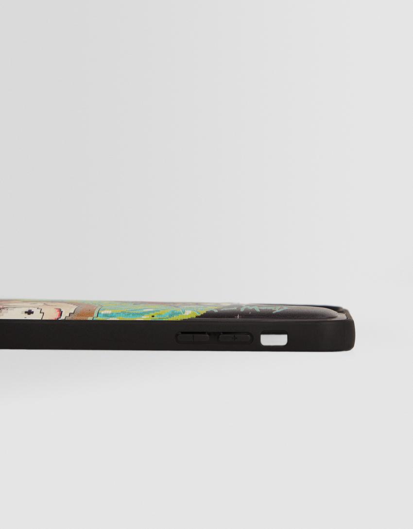 حقيبة هاتف محمول بطبعة ريك ومورتي-أسود-2