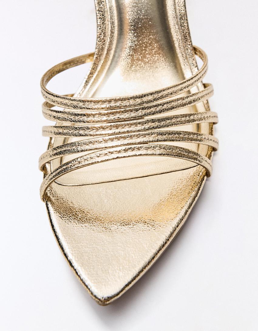 Multi-strap high-heel sandals-Gold
