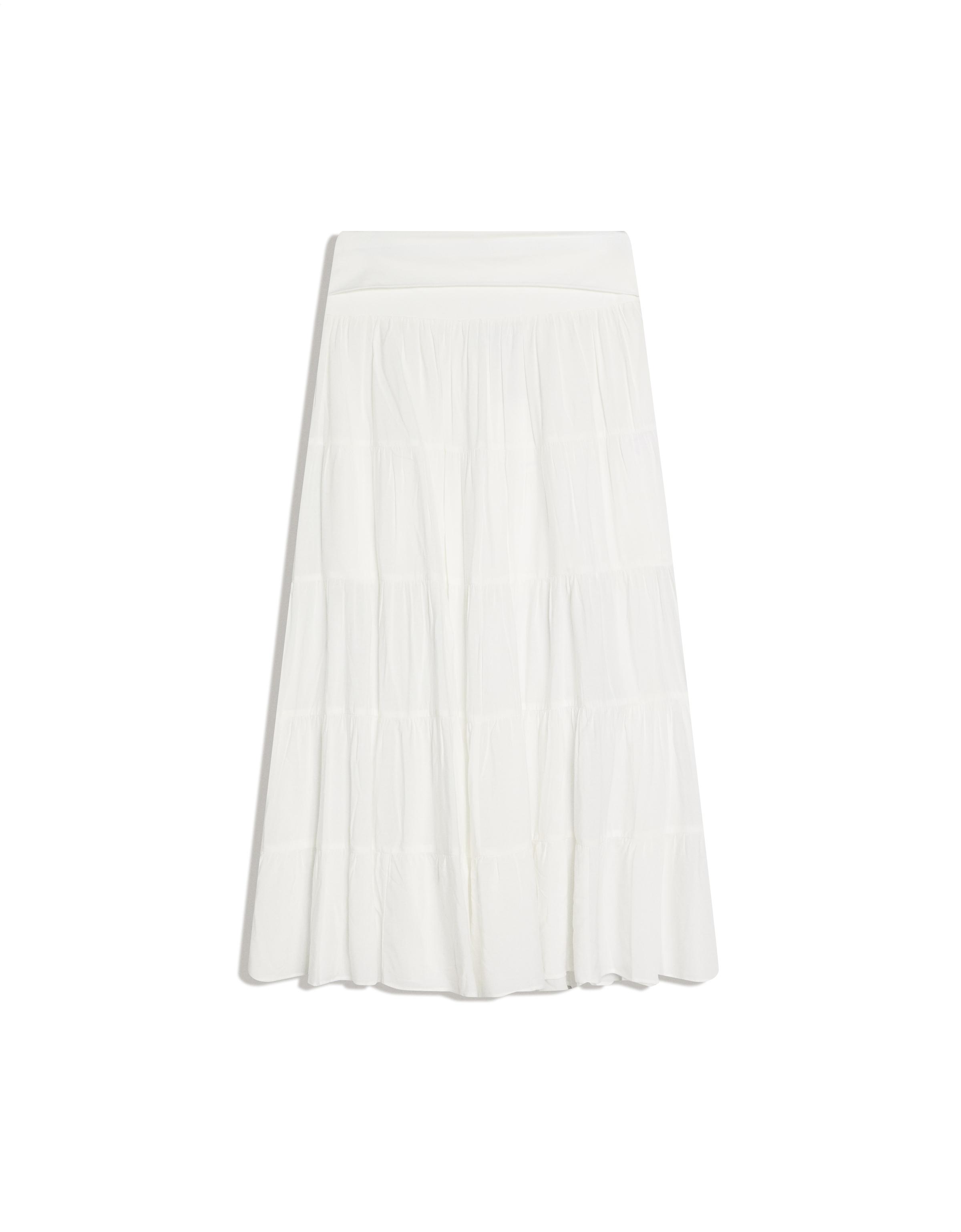 Fold-over waist midi skirt — White
