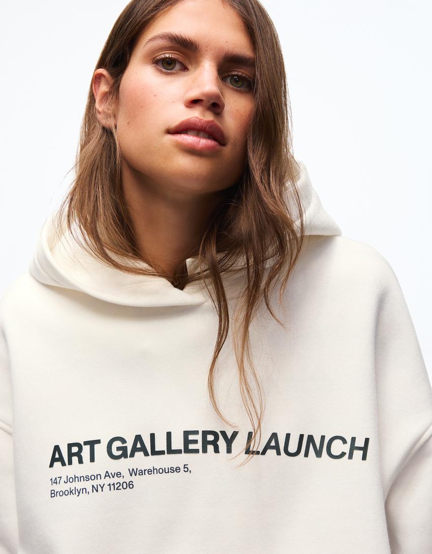 Printed hoodie-Off white