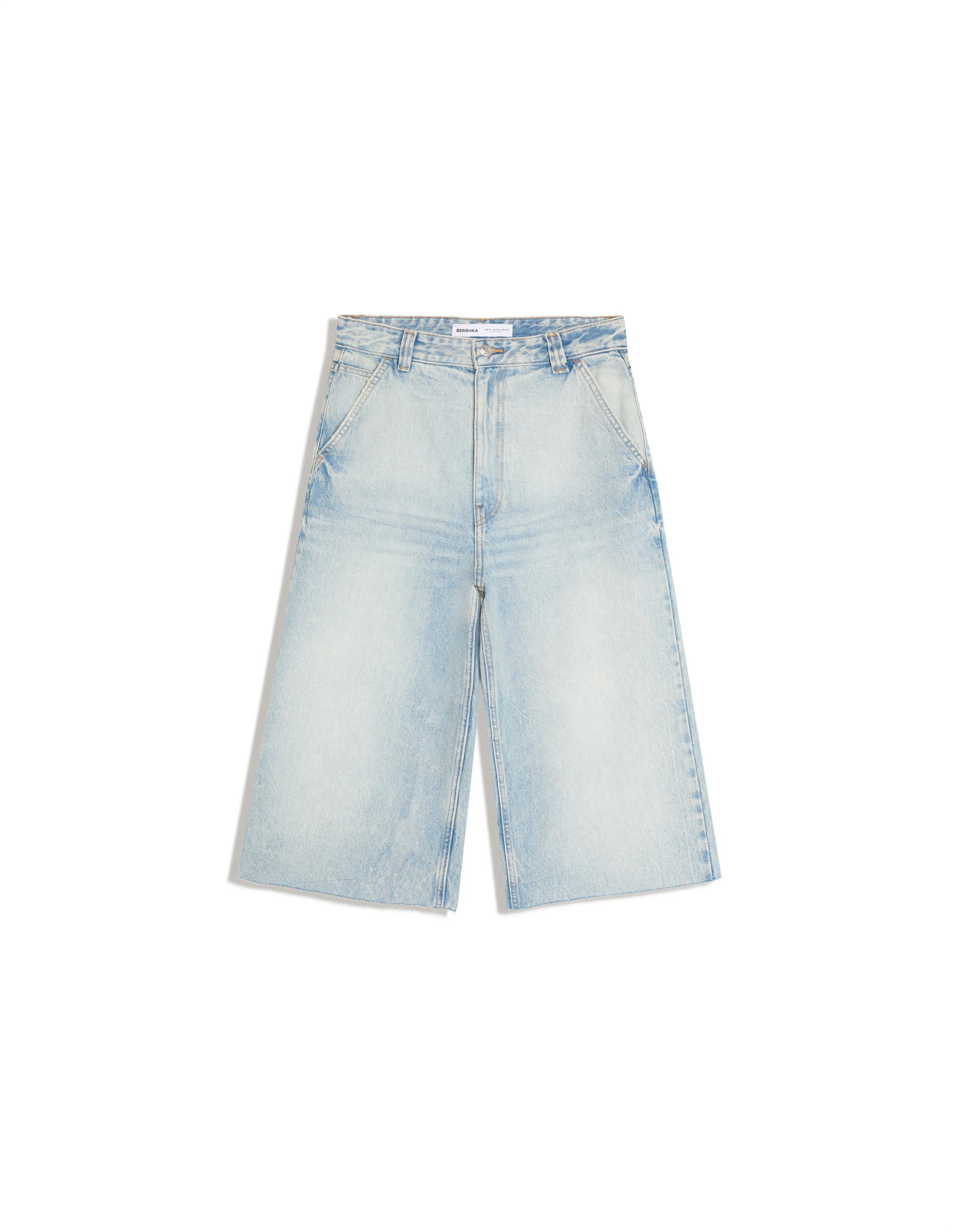 Denim skater jorts — Light blue