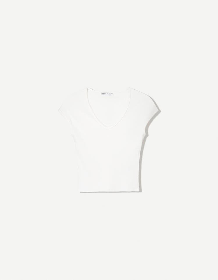 Short sleeve V-neck T-shirt