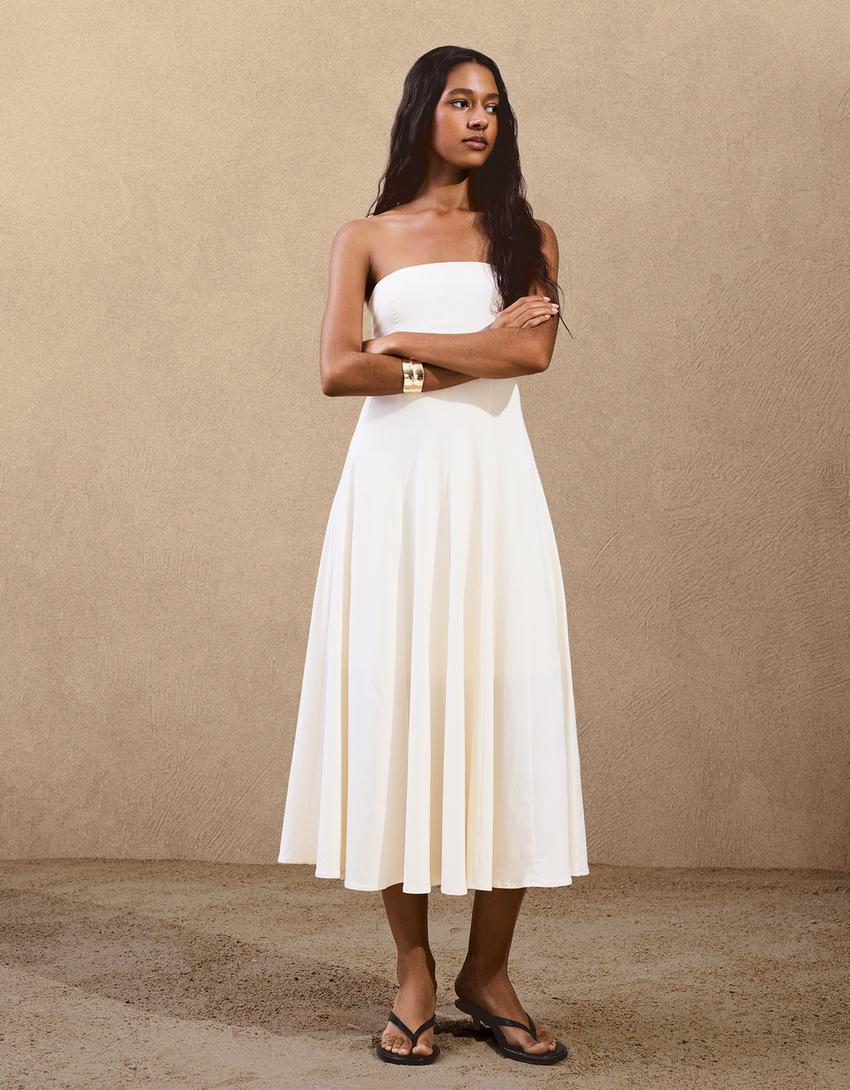 Robe midi bandeau-Sable-2